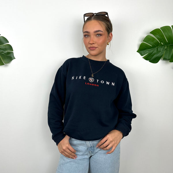 Nike Town London Navy Embroidered Spell Out Sweatshirt (S)