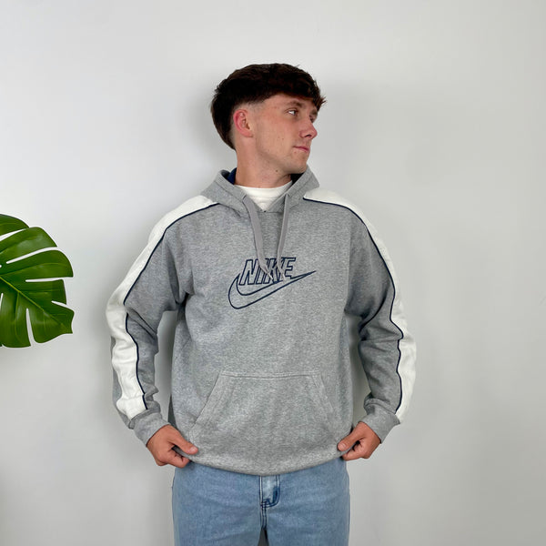 Nike Grey Embroidered Spell Out Hoodie (M)