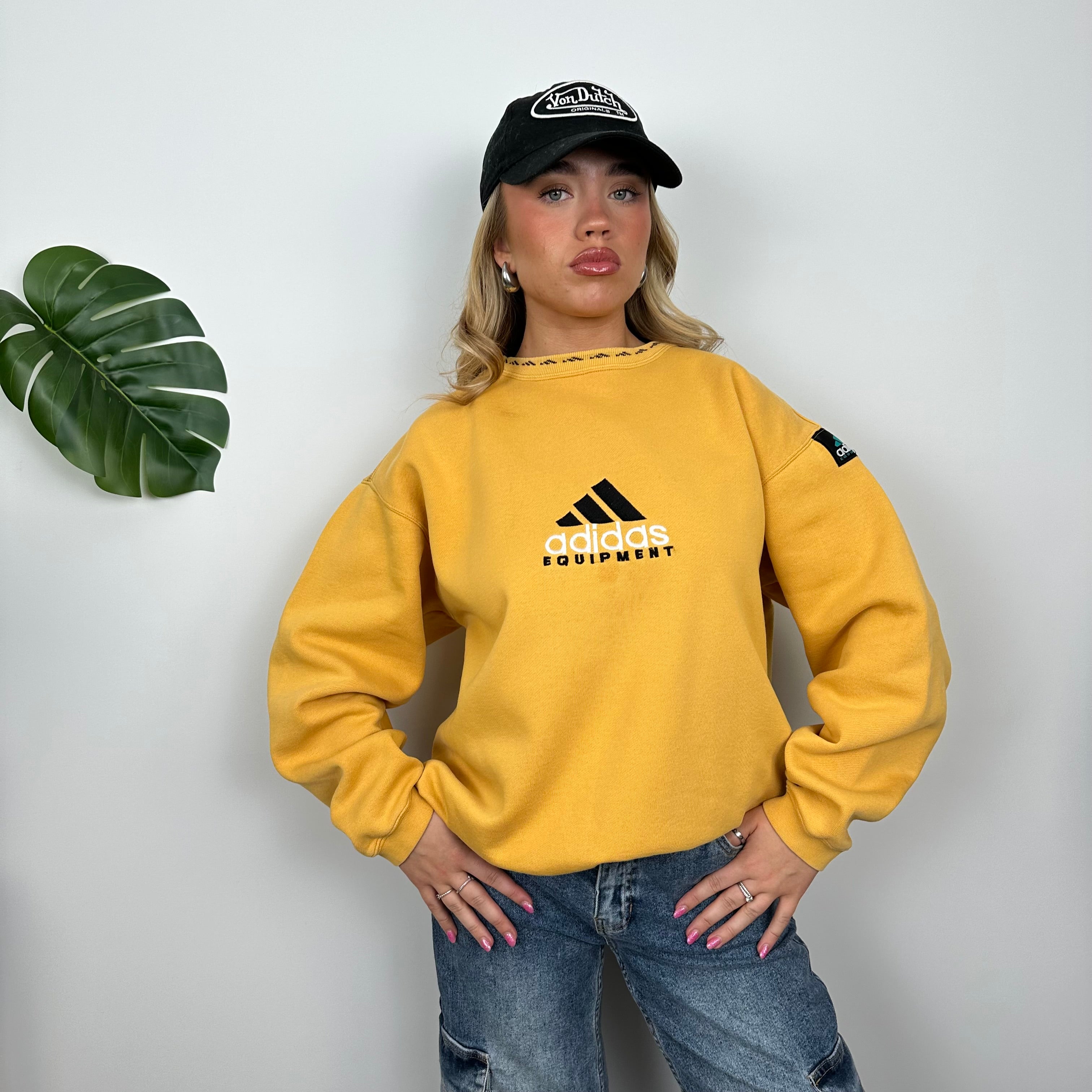 Adidas Equipment Yellow Embroidered Spell Out Sweatshirt (M)