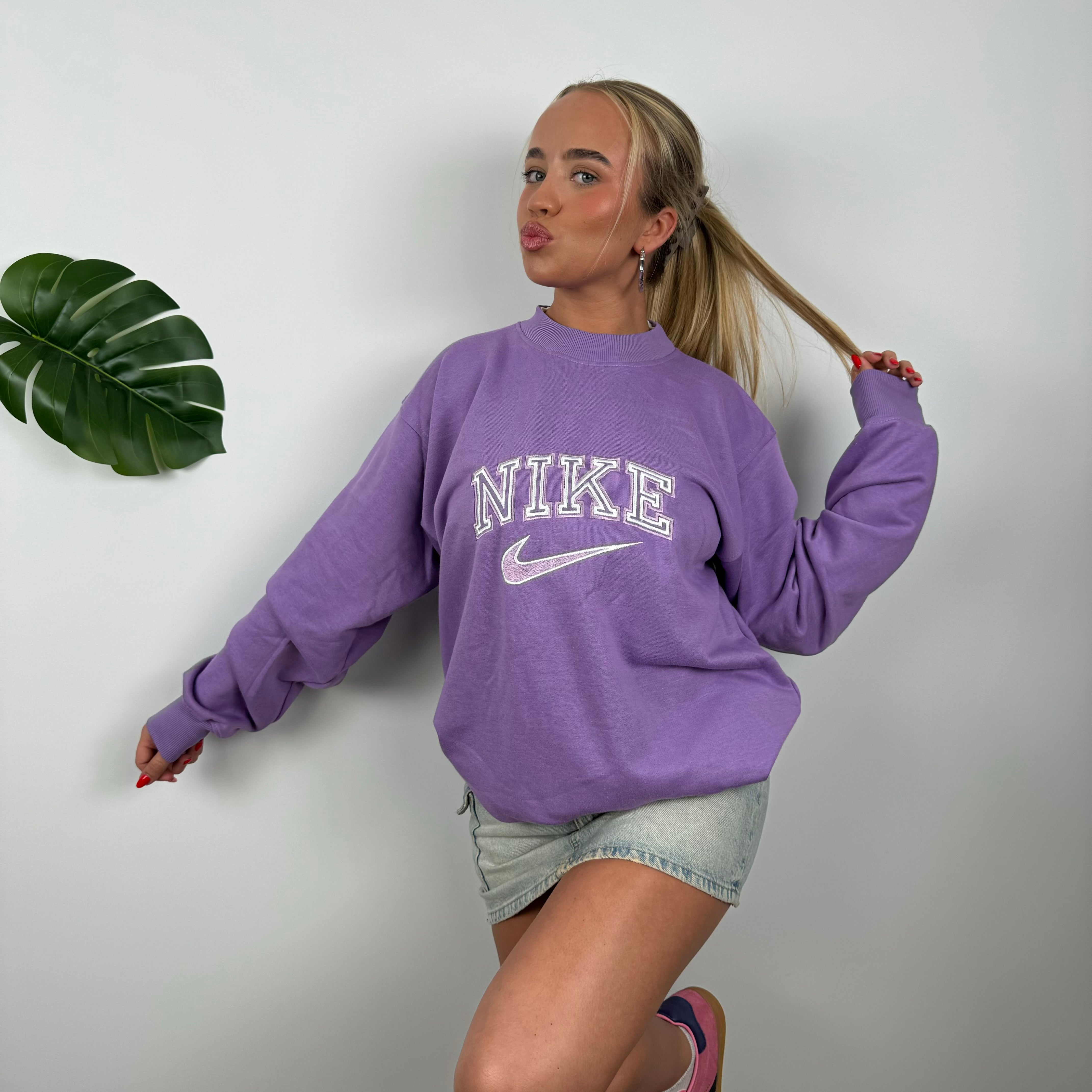 Nike Lilac Embroidered Spell Out Sweatshirt (L)