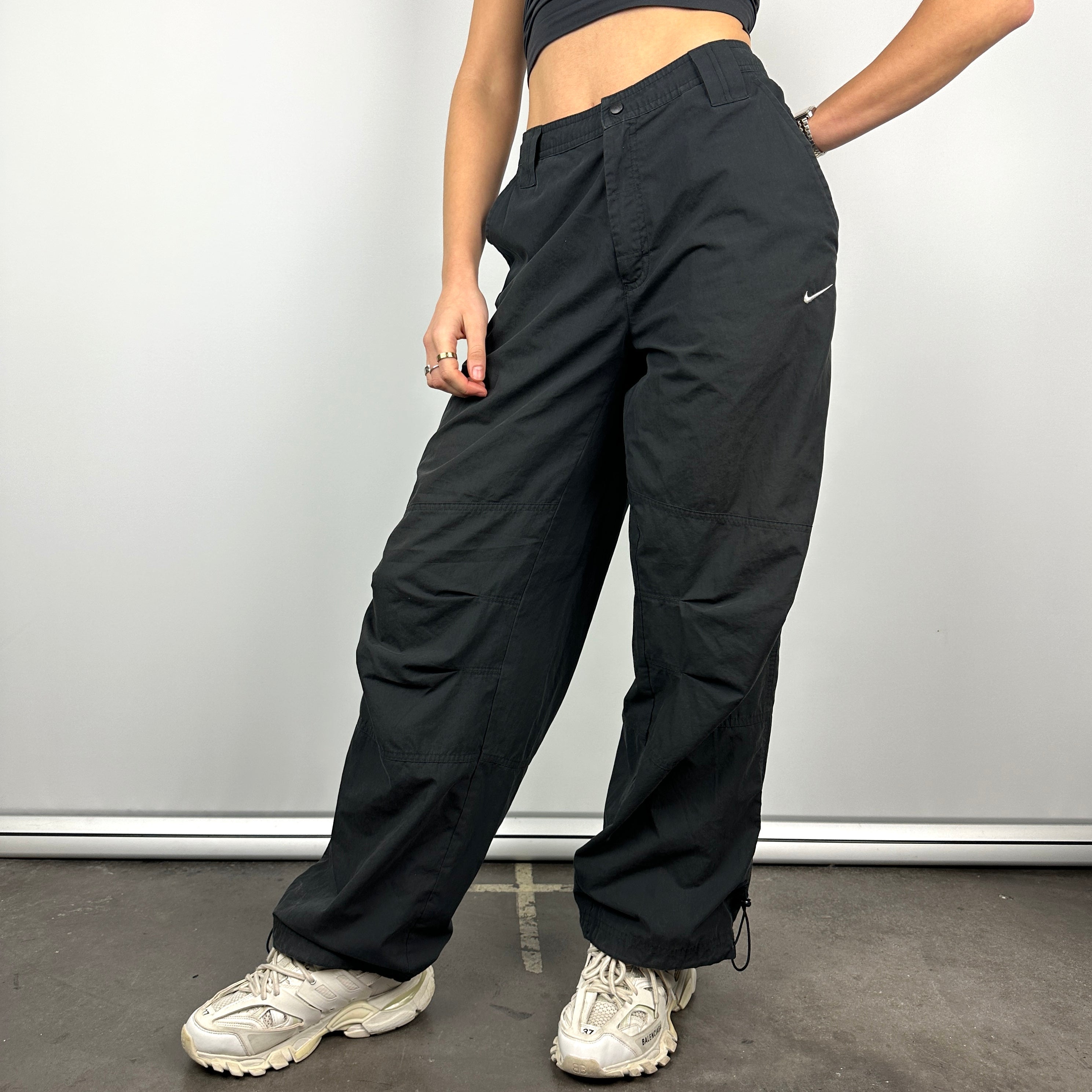 Nike Black Embroidered Swoosh Track Pants (M)