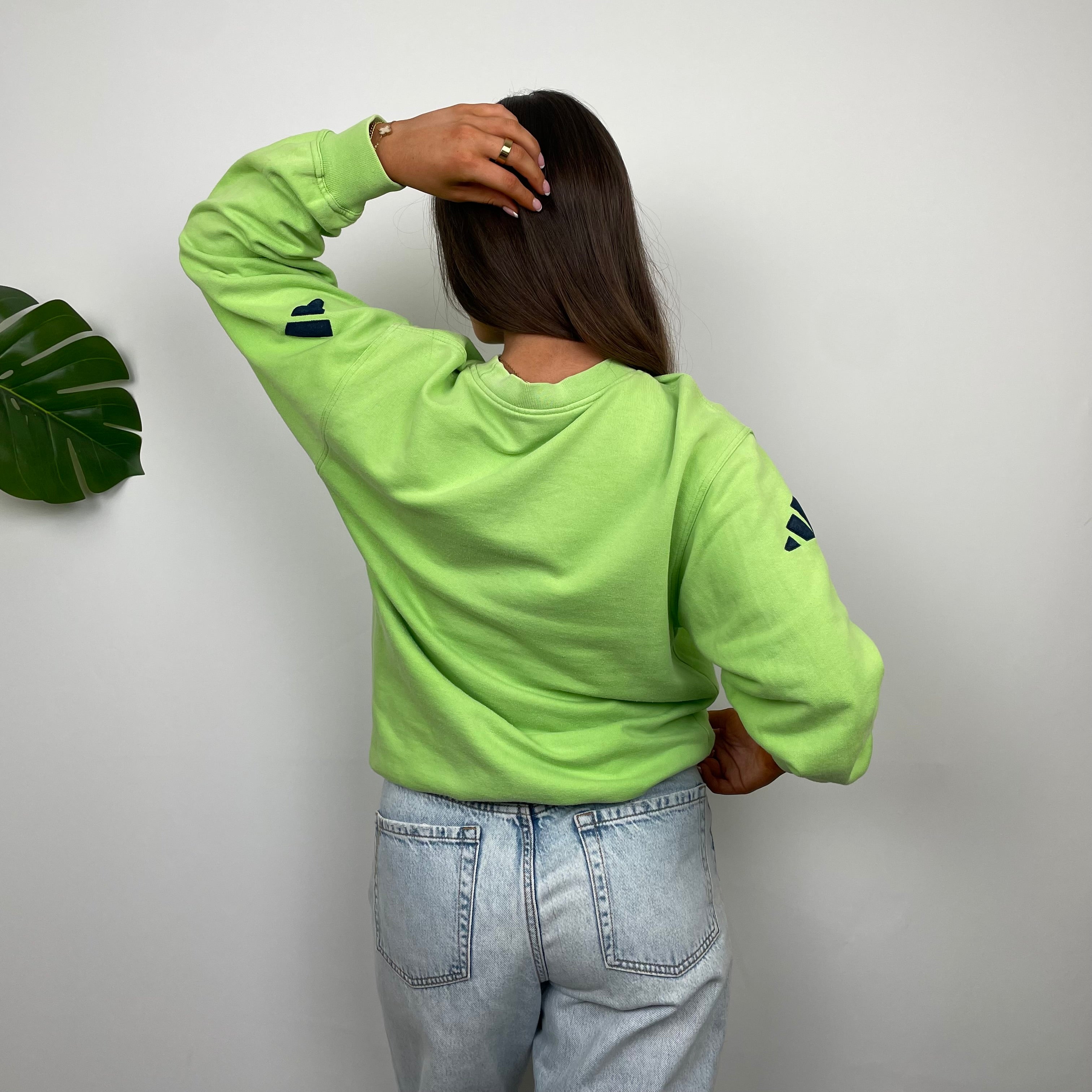 Adidas RARE Green Embroidered Spell Out Sweatshirt (S)