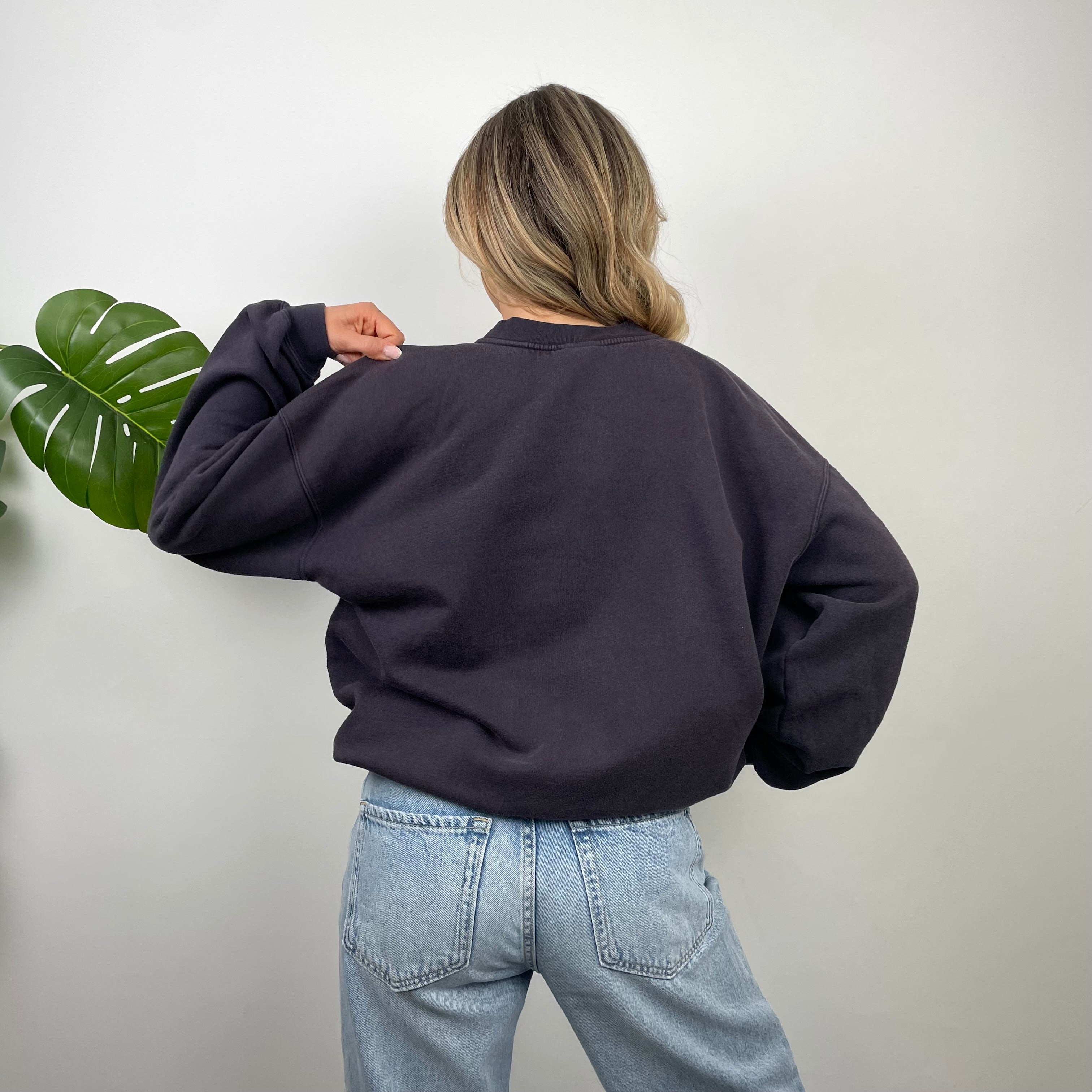 Reebok Navy Embroidered Spell Out Sweatshirt (S)