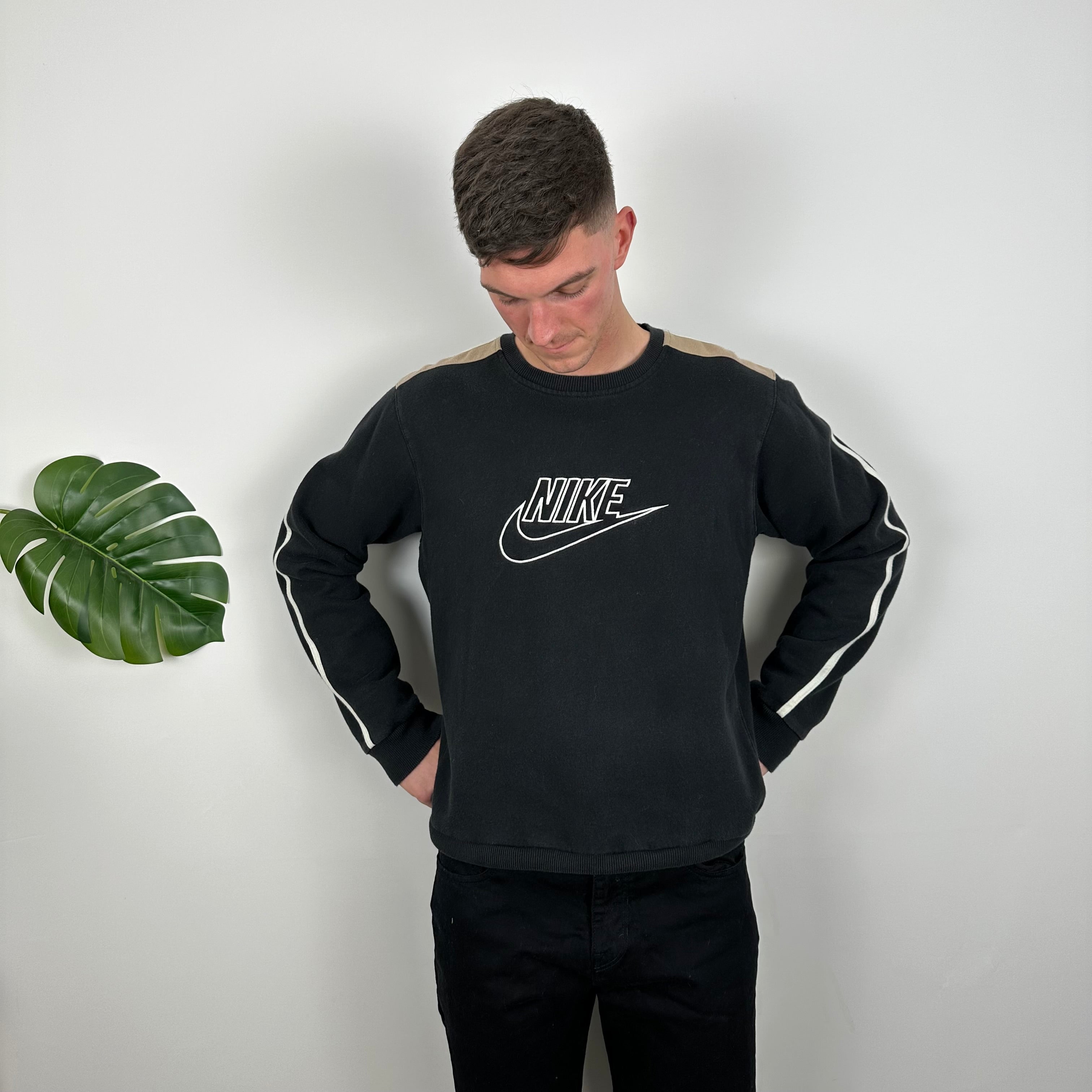 Nike RARE Black Embroidered Spell Out Sweatshirt (M)