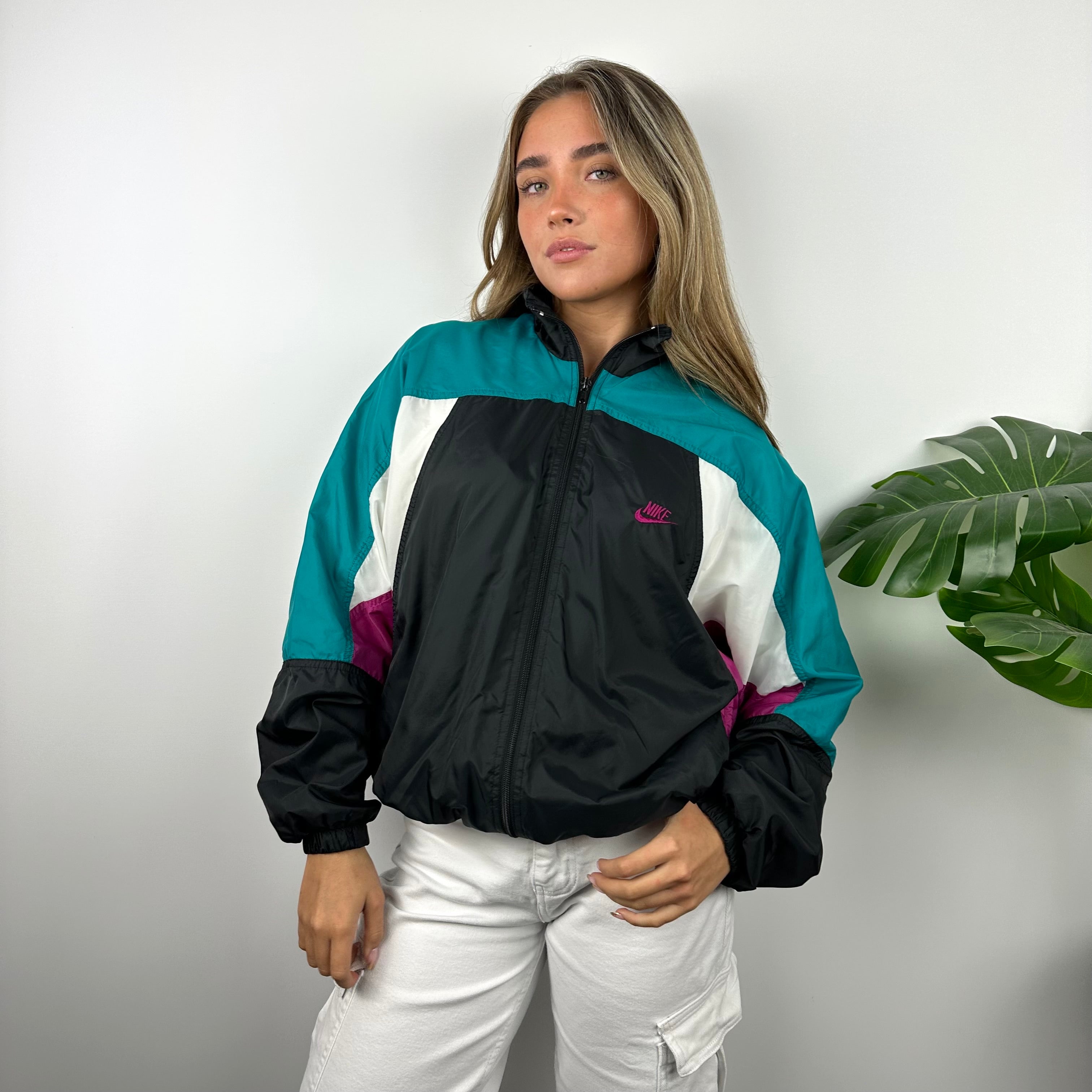 Nike Colour Block Embroidered Spell Out Windbreaker Jacket (S)