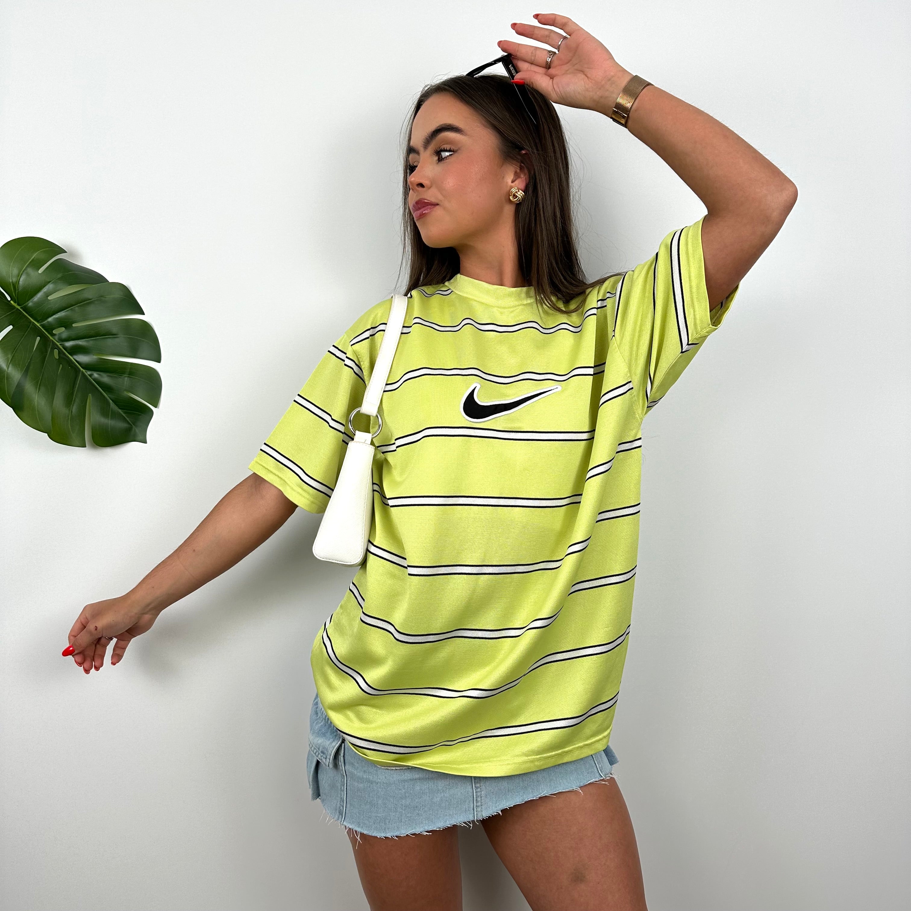 Nike RARE Lime Embroidered Centre Swoosh T Shirt (M)