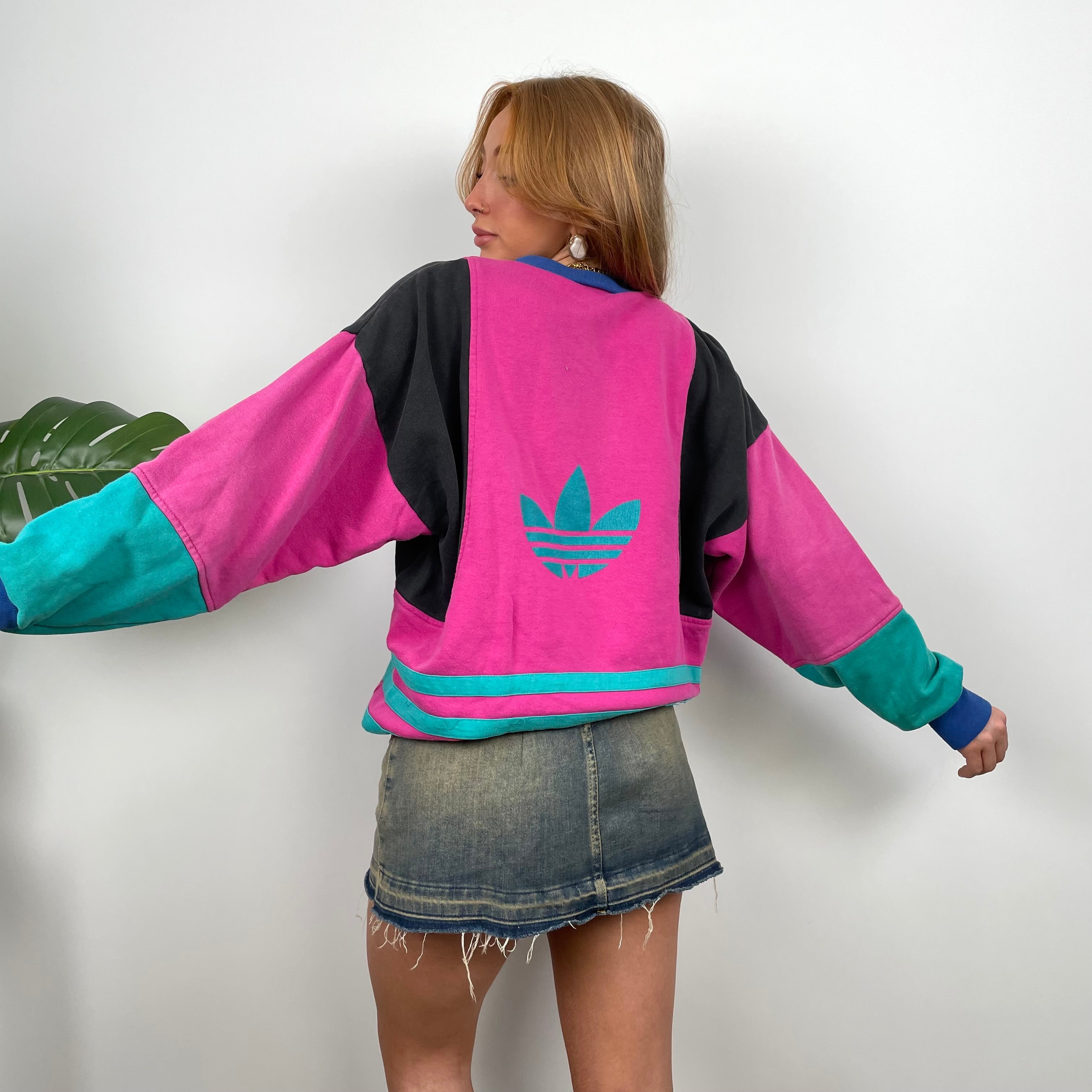 Adidas Pink Colour Block Sweatshirt (M)