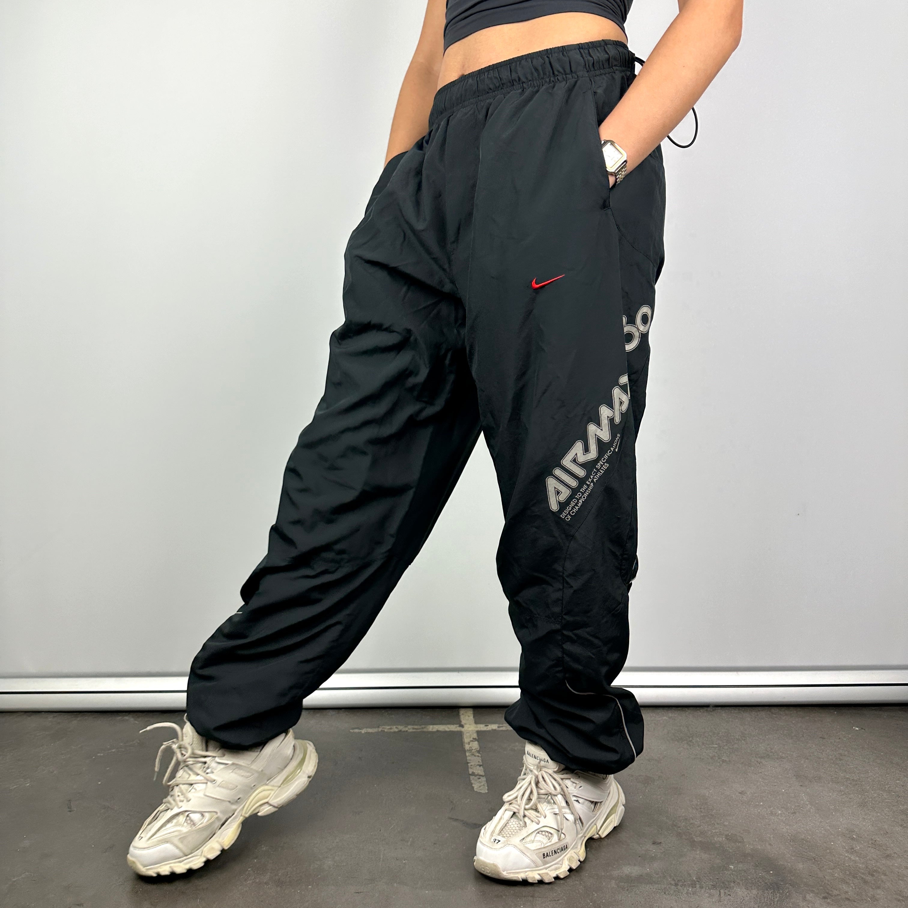 Nike Air Max Black Spell Out Track Pants (L)