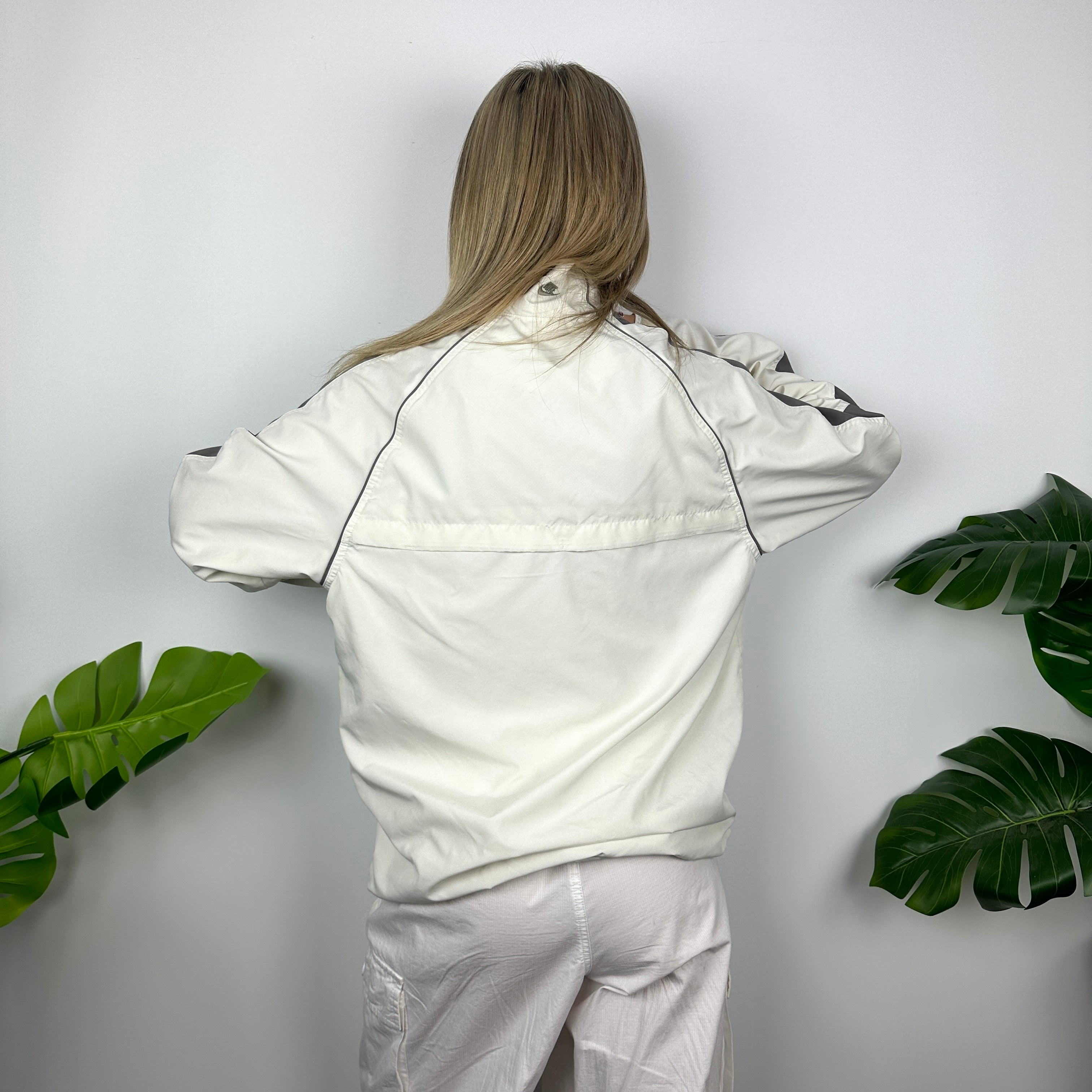 Nike White Embroidered Spell Out Windbreaker Jacket (M)