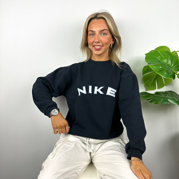 Nike Navy Embroidered Spell Out Sweatshirt (S)