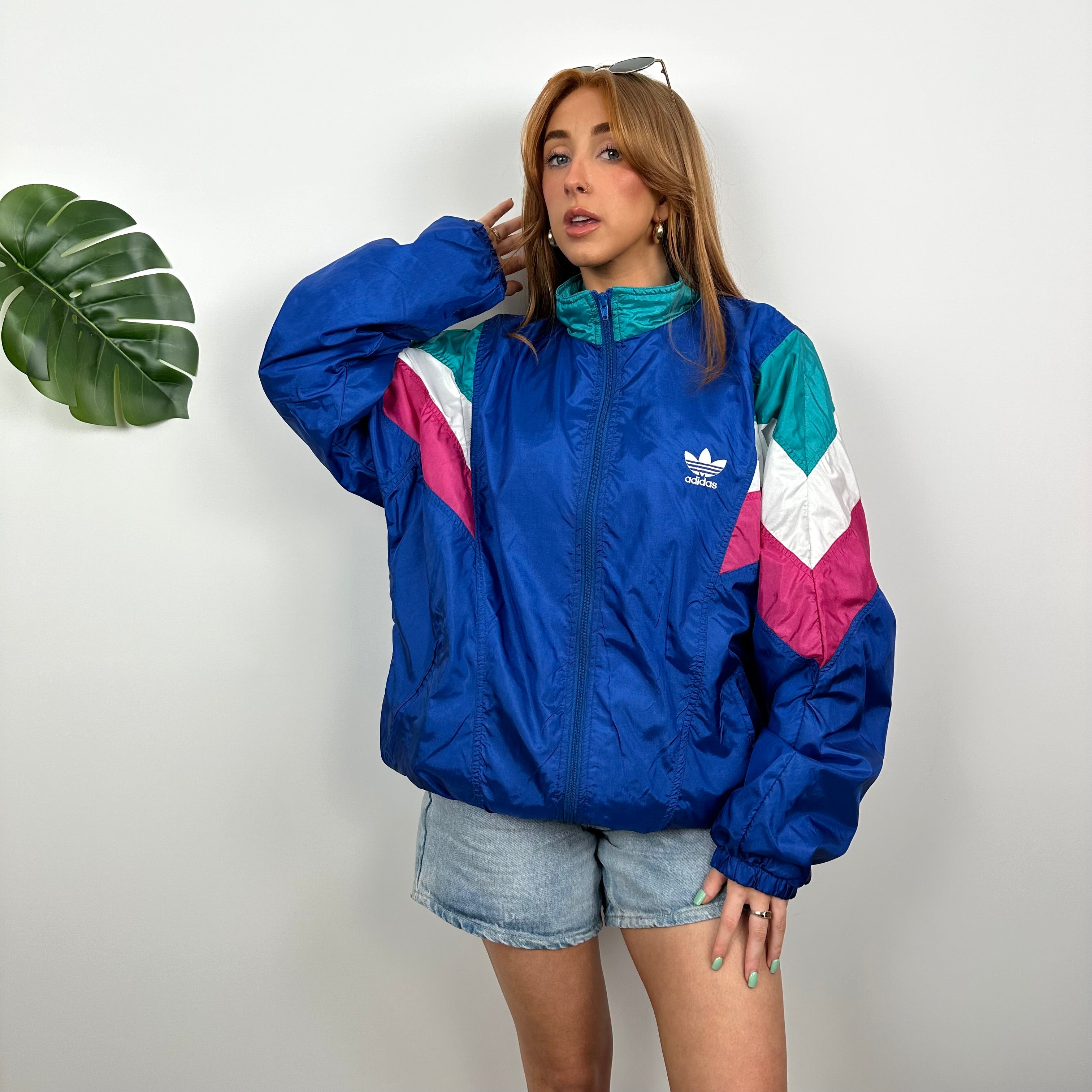 Adidas RARE Colour Block Embroidered Spell Out Windbreaker Jacket (M)