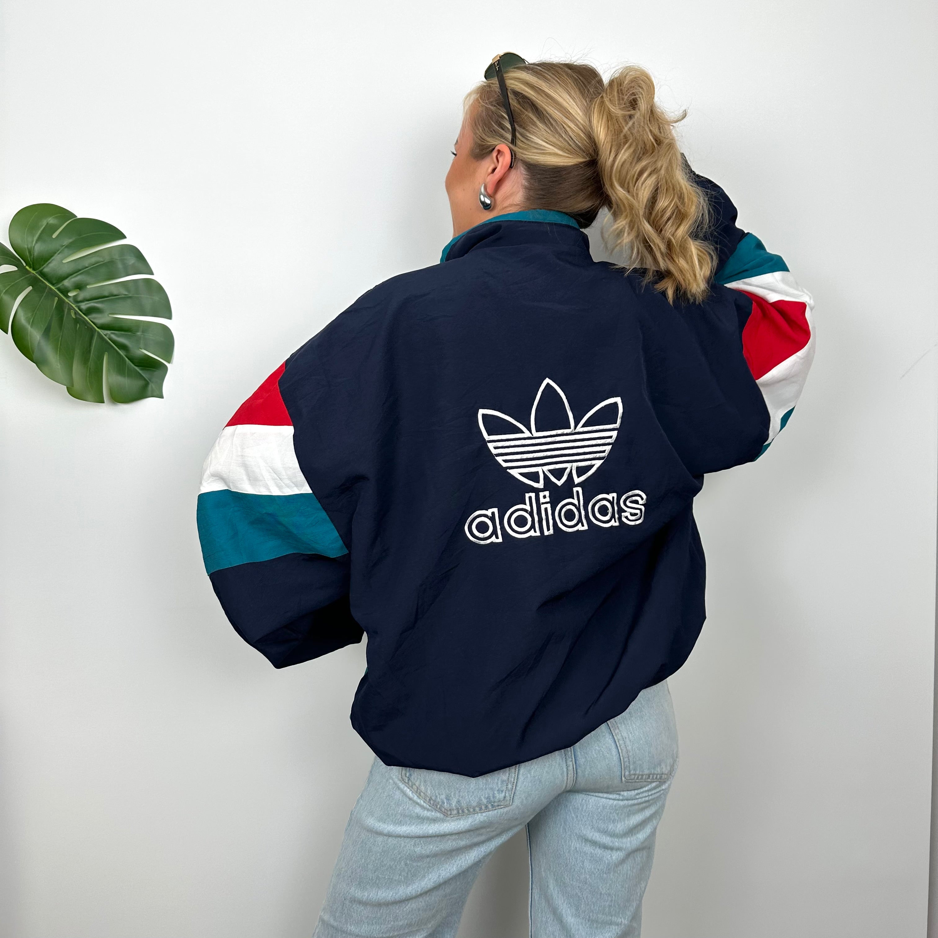 Adidas RARE Colour Block Embroidered Spell Out Windbreaker Jacket (L)