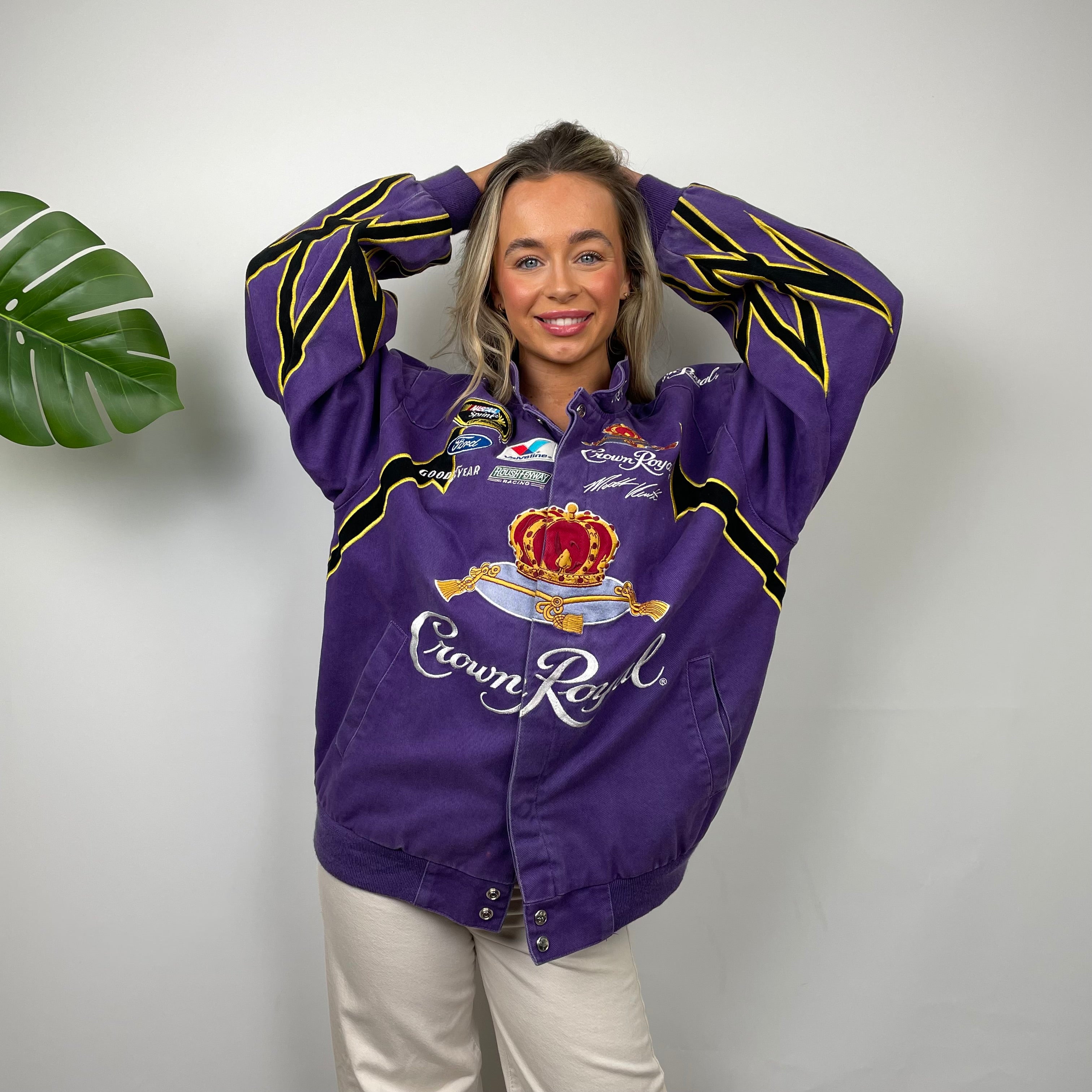 JH Design Crown Royal Purple NASCAR Racing Jacket (M)