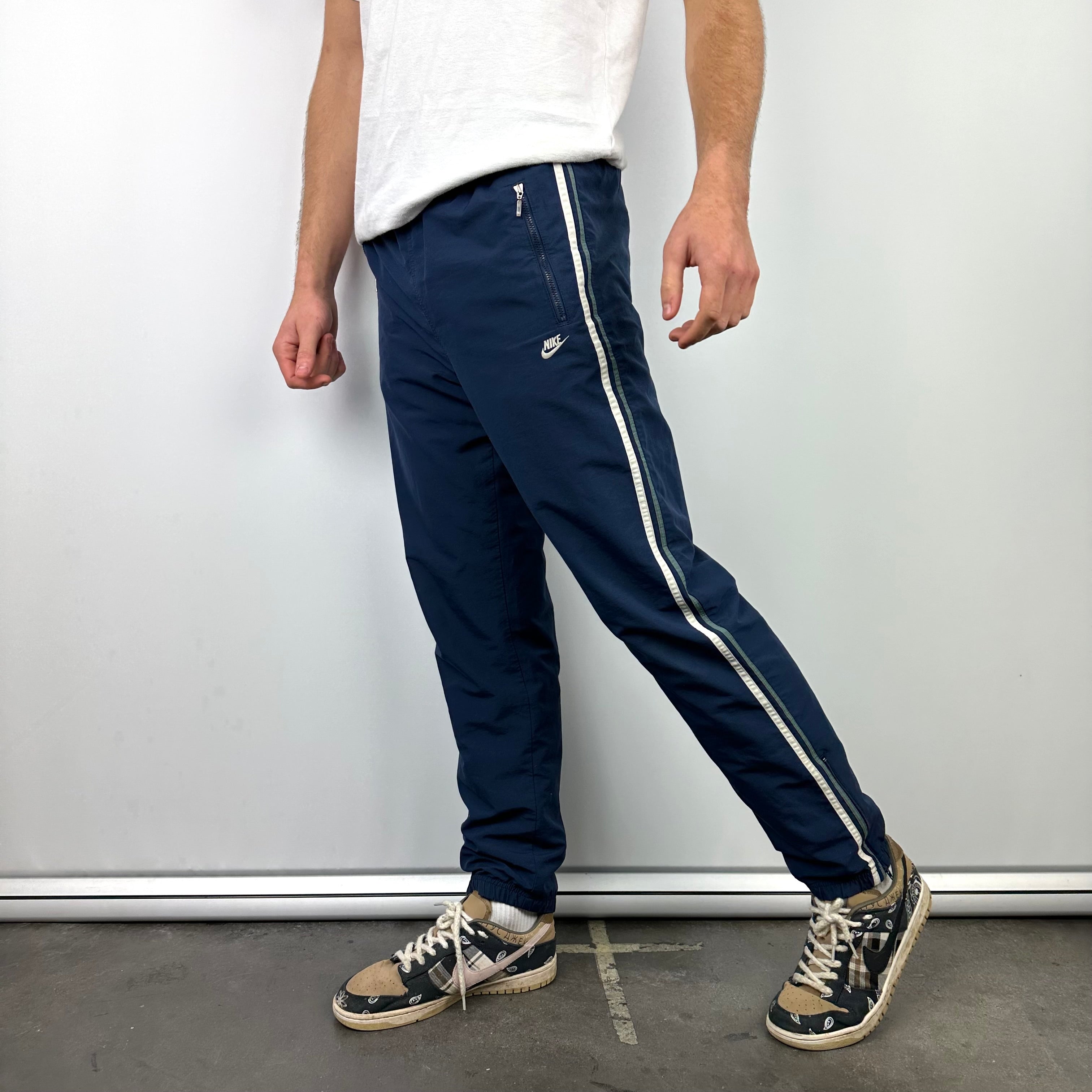 Nike Navy Embroidered Spell Out Track Pants (M)