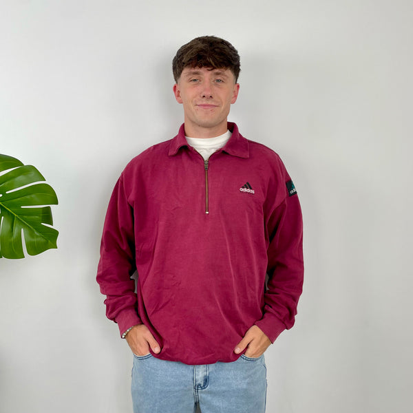 Adidas Equipment Maroon Embroidered Spell Out Sweatshirt (L)