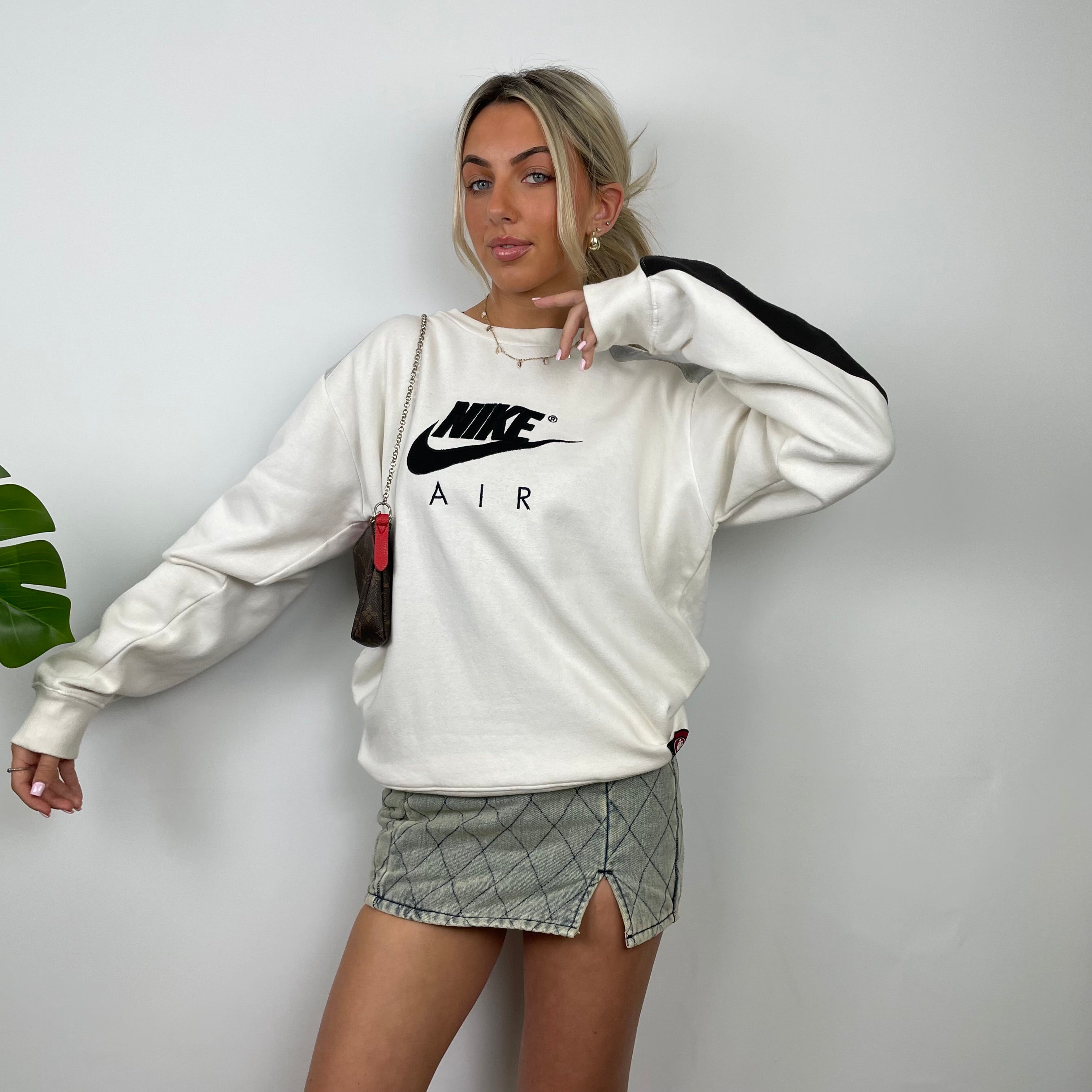 Nike Air RARE White Embroidered Spell Out Sweatshirt (M)