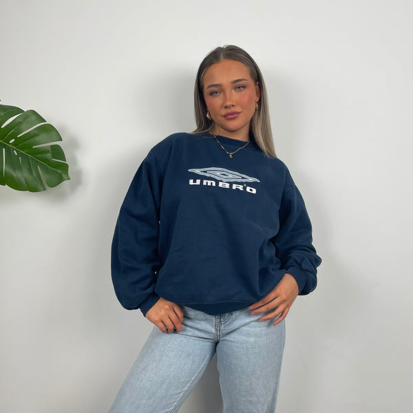 Umbro Navy Embroidered Spell Out Sweatshirt (S)