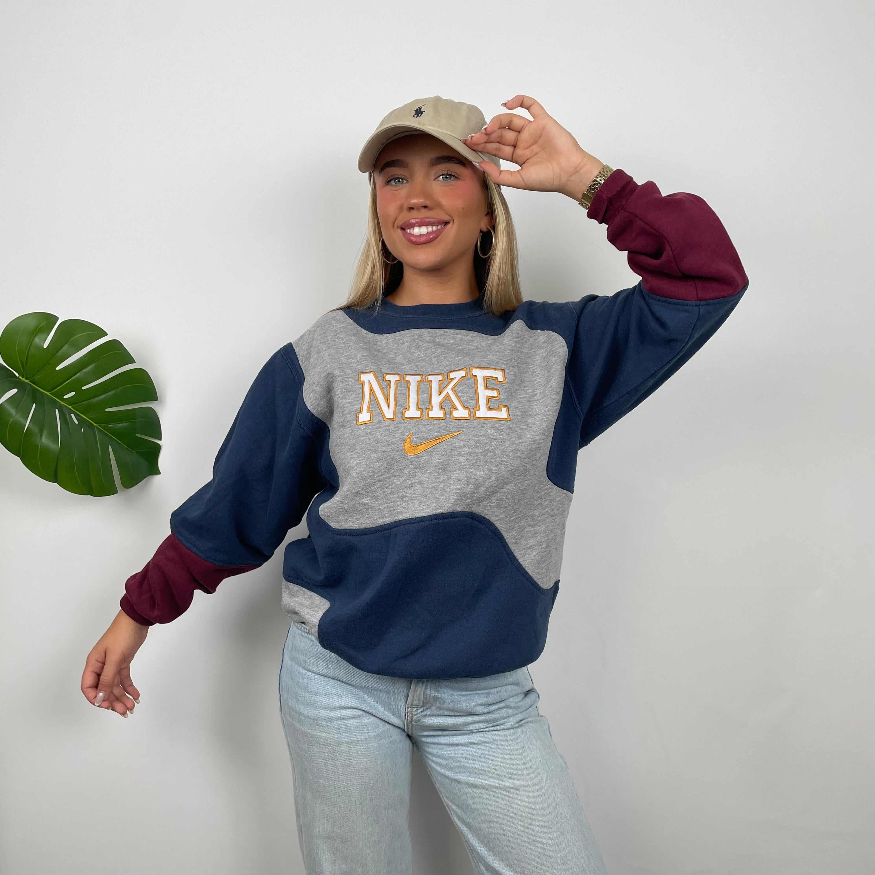 Nike Multi Coloured Embroidered Spell Out Sweatshirt (M)