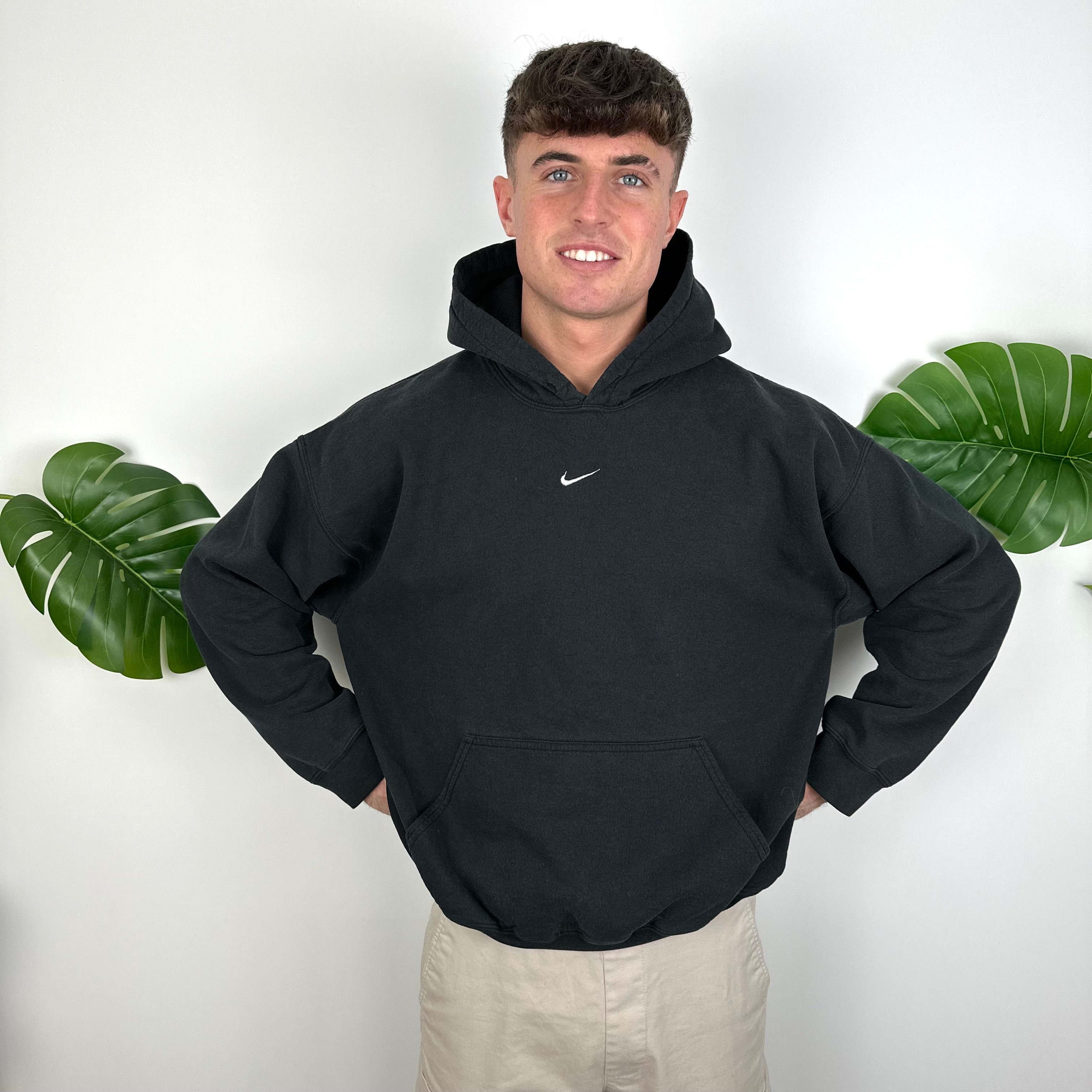 Nike Black Embroidered Centre Swoosh Hoodie (M)