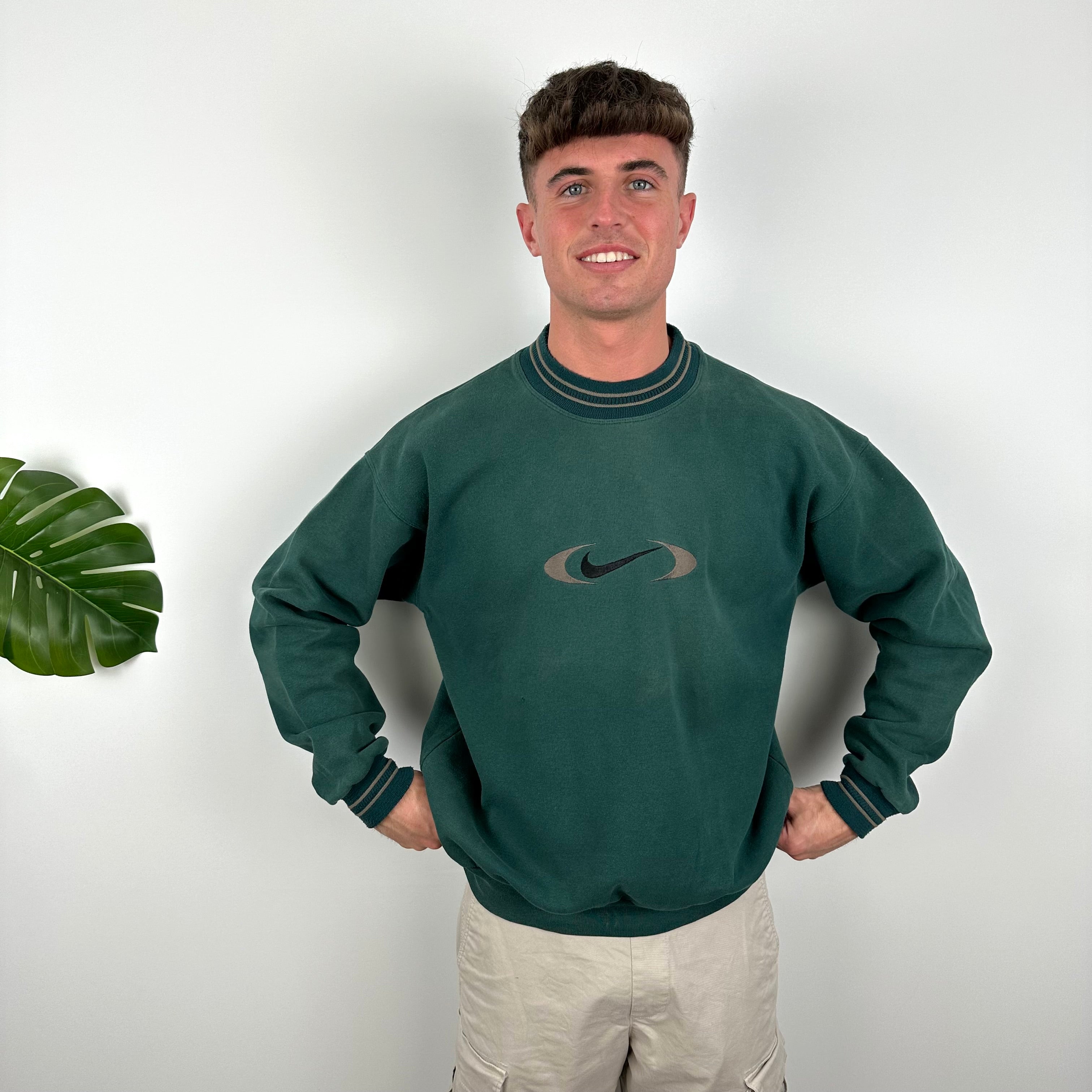 Nike Green Embroidered Swoosh Sweatshirt (L)