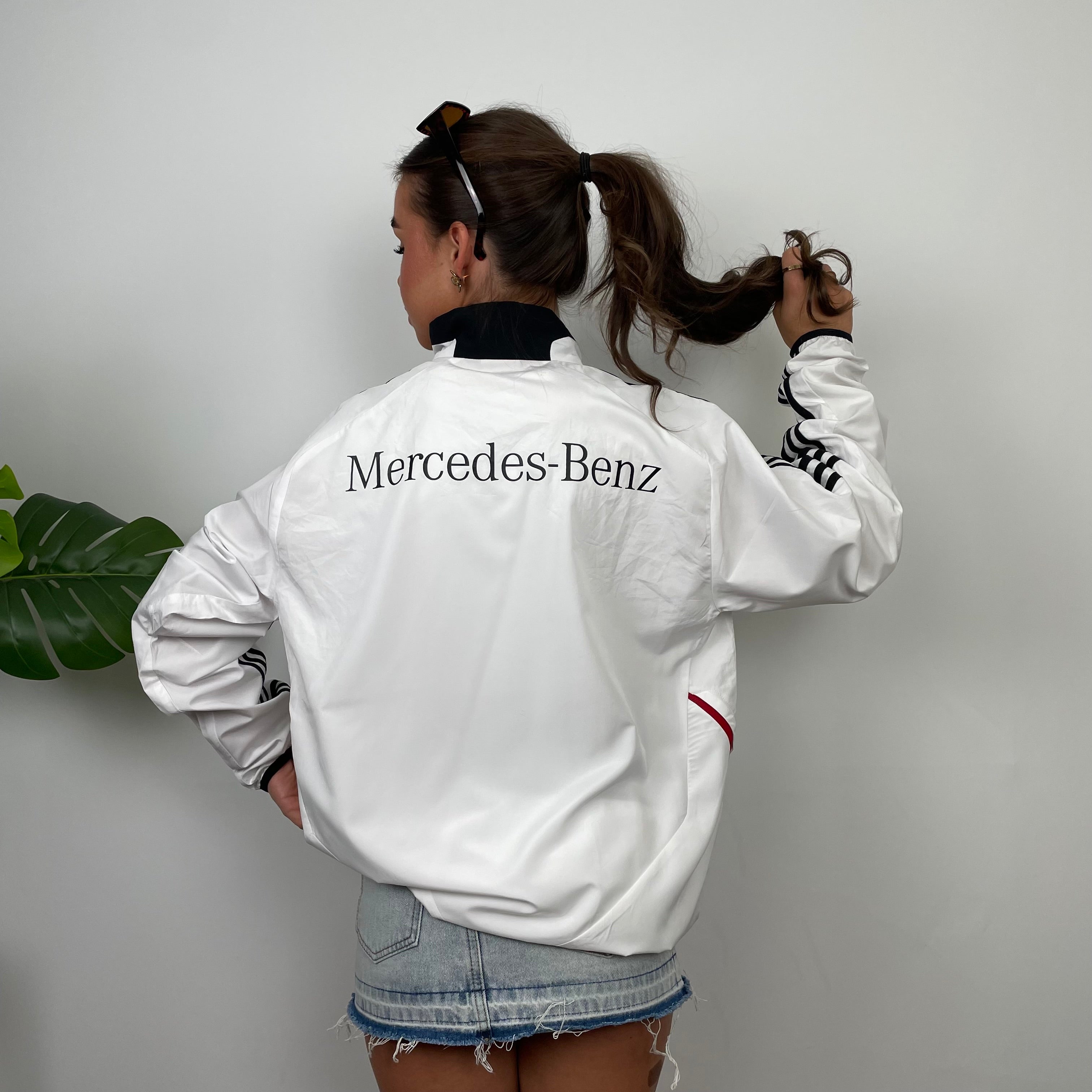 Adidas x Mercedes Benz Embroidered Spell Out Pullover Windbreaker Jacket  (XL)