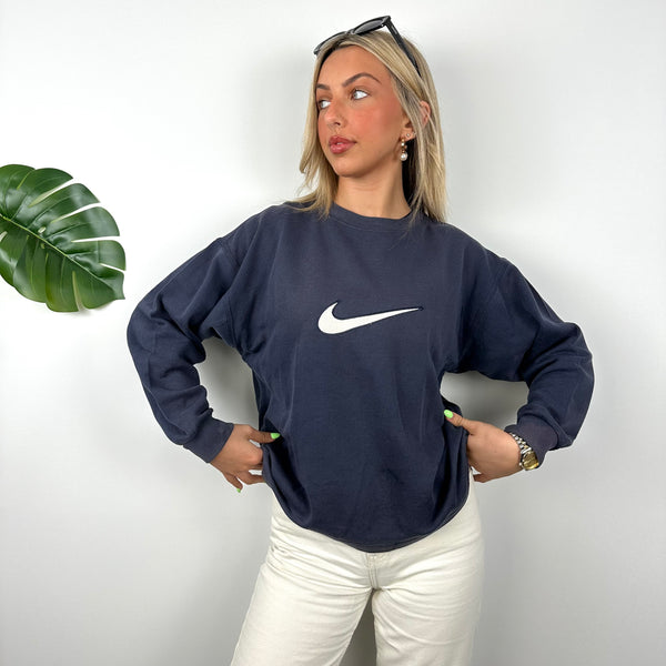 Nike Navy Embroidered Centre Swoosh Sweatshirt (M)