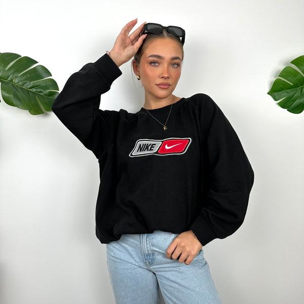 Nike Black Embroidered Spell Out Sweatshirt (L)