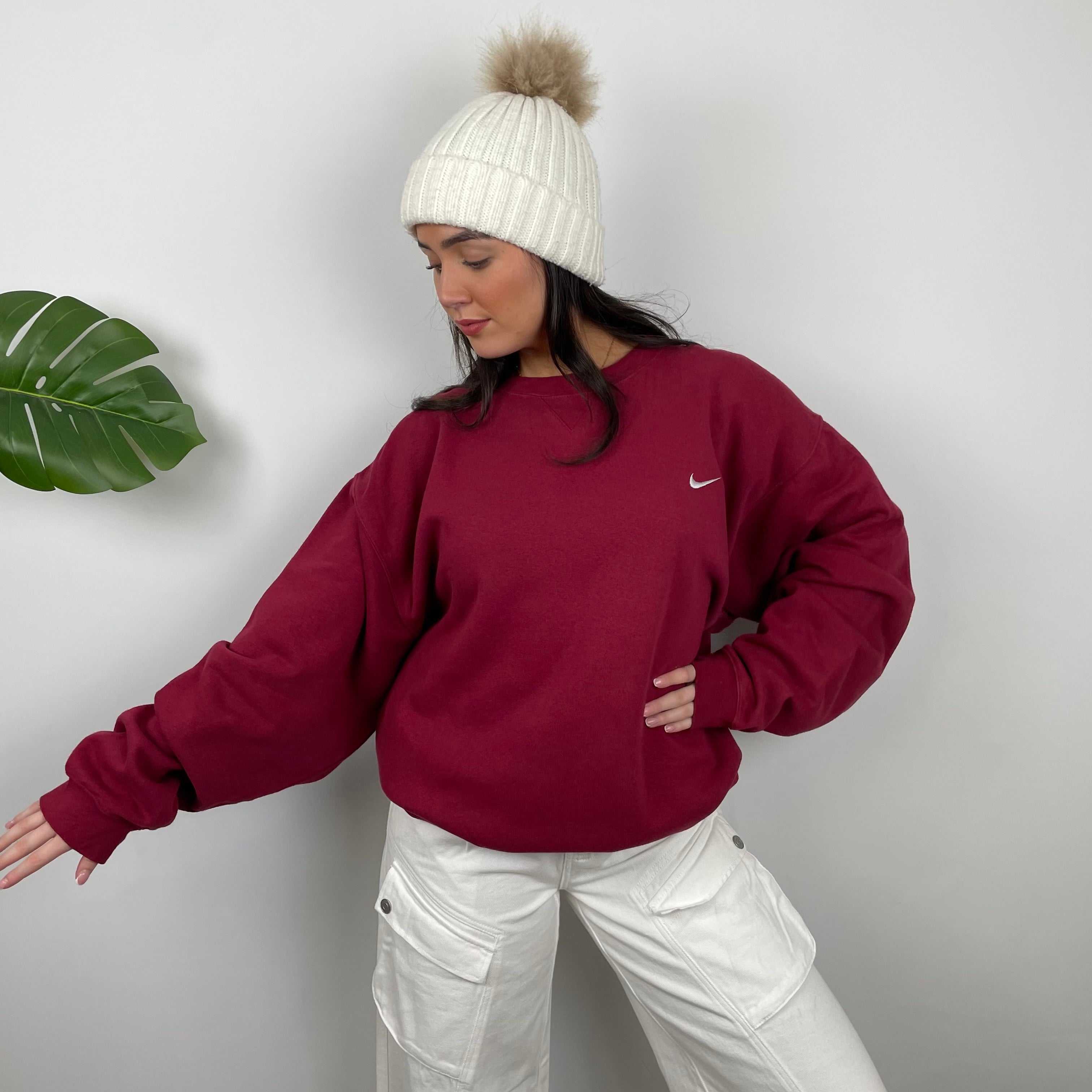Nike Red Embroidered Swoosh Sweatshirt (XXL)