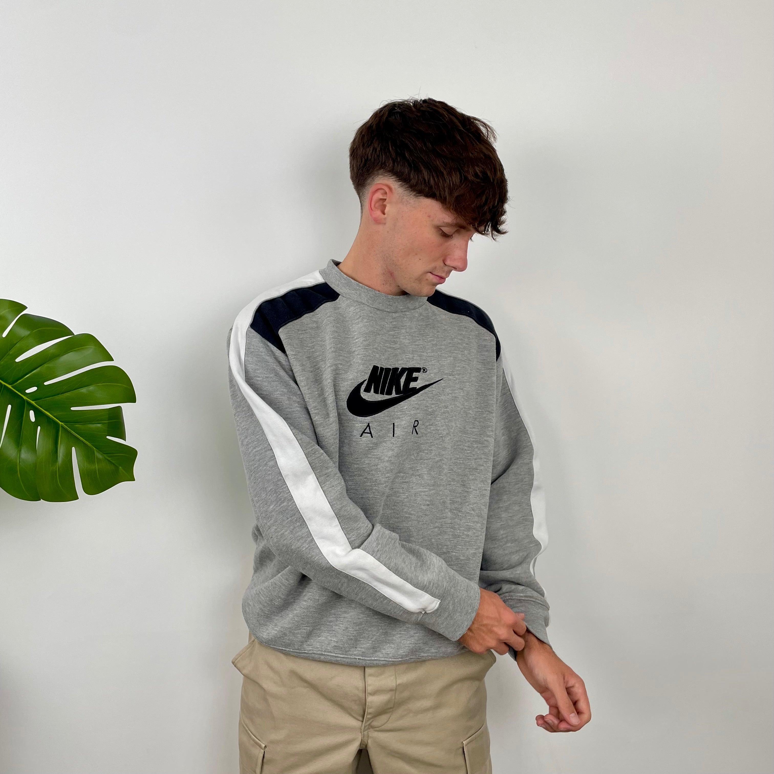 Nike Air RARE Grey Embroidered Spell Out Sweatshirt (M)