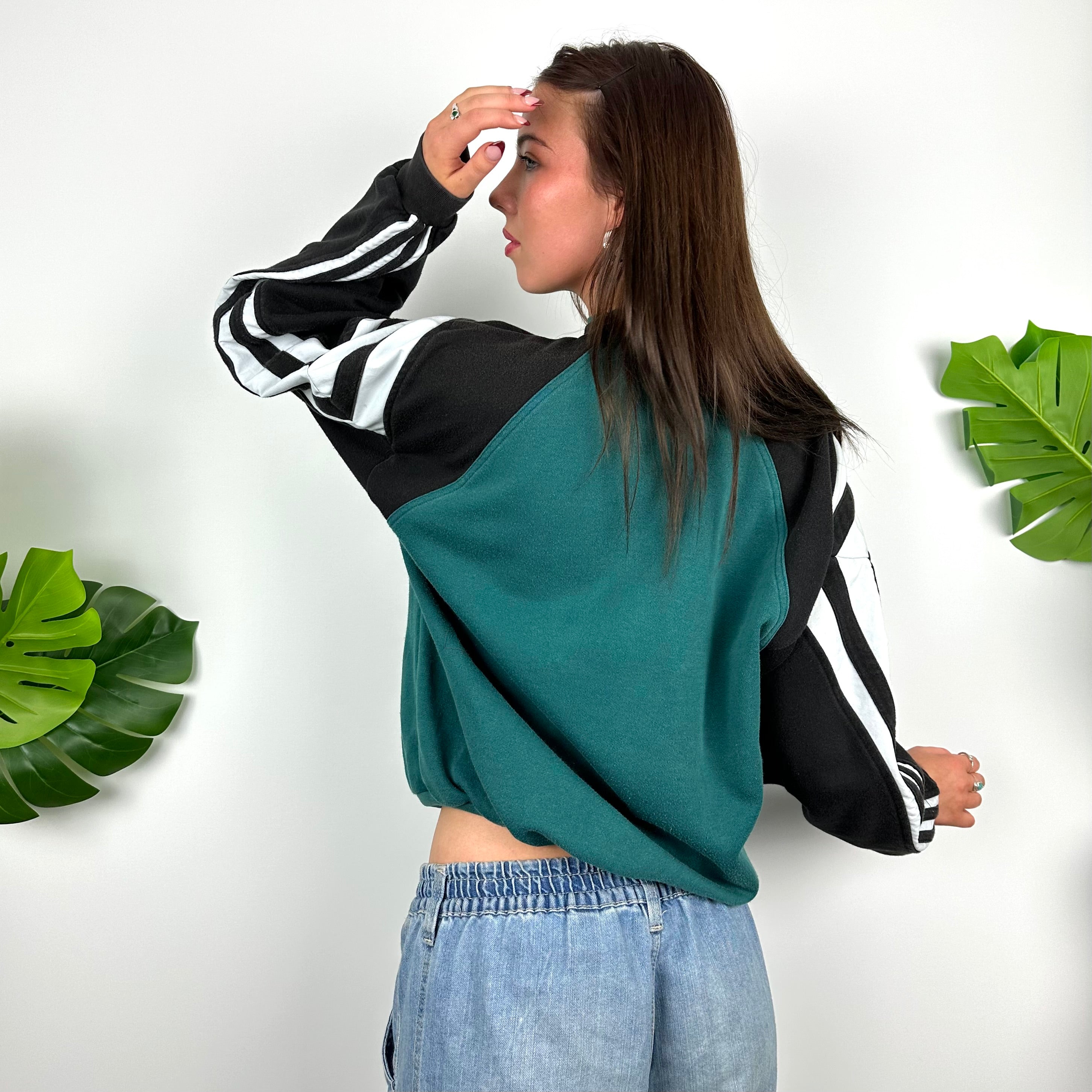 Adidas RARE Green Embroidered Spell Out Sweatshirt (M)