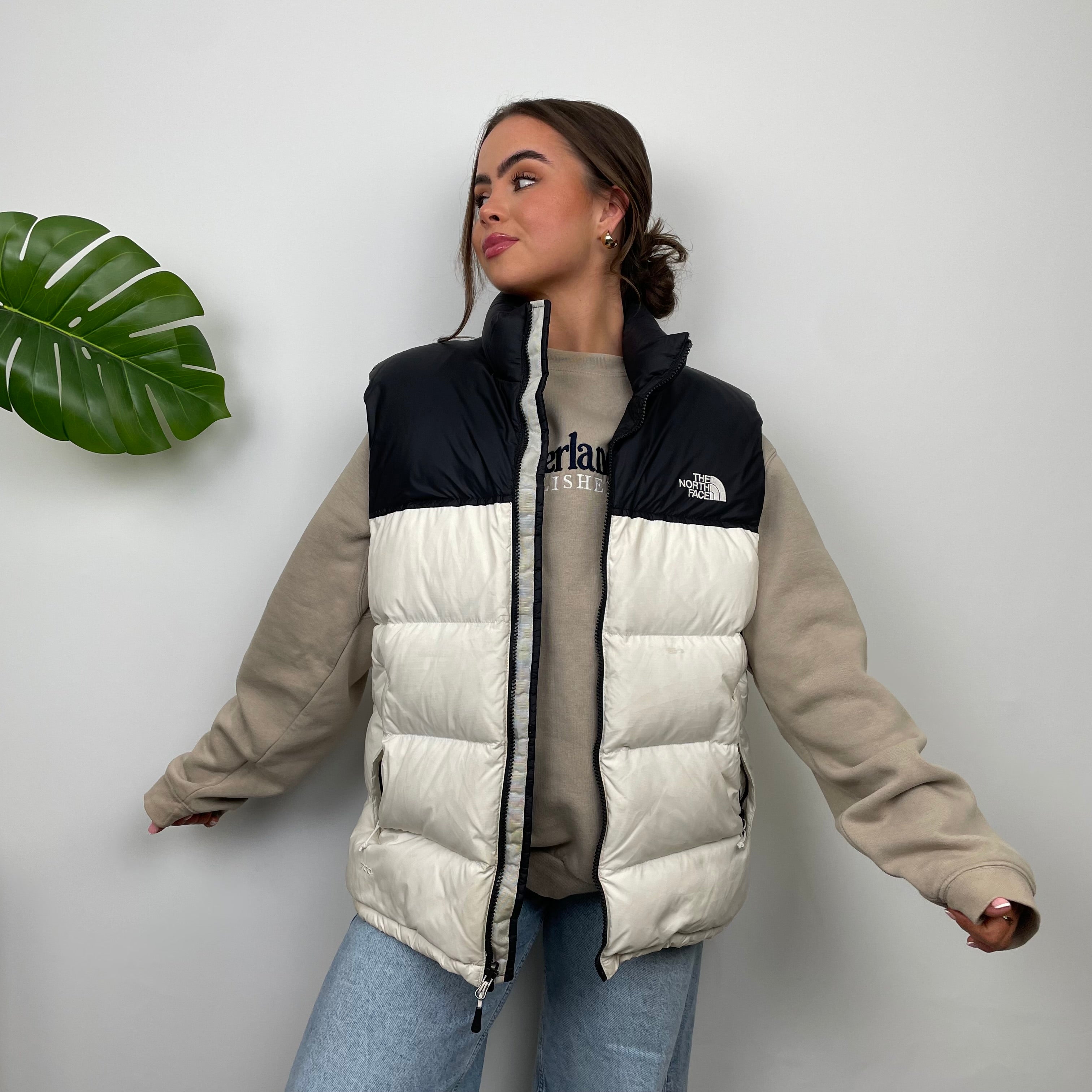 The North Face RARE White Nuptse 700 Puffer Gilet (L)