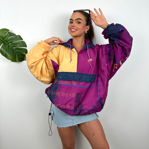 Nike Colour Block Embroidered Spell Out Windbreaker Jacket (XL)