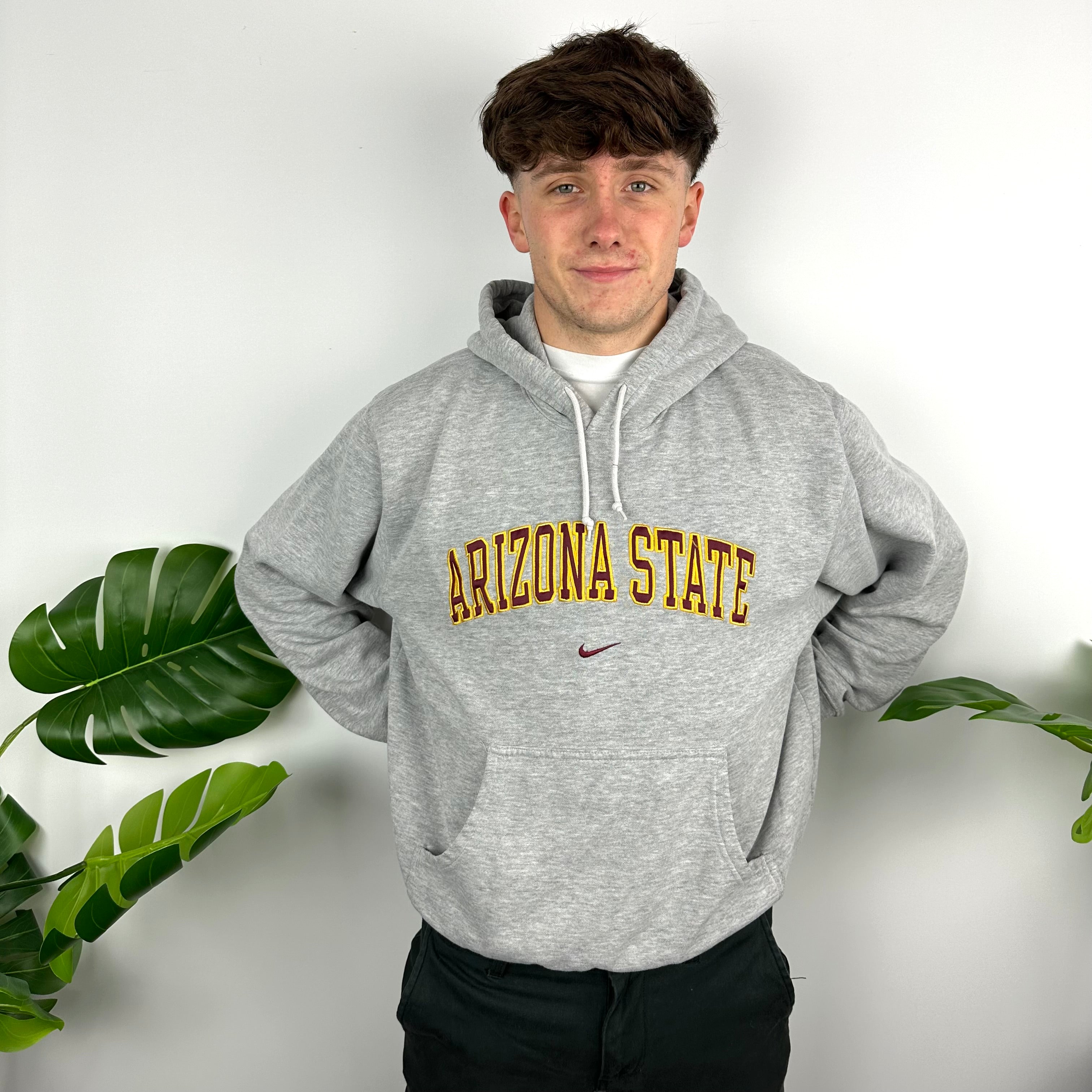 Nike x Arizona State Grey Embroidered Spell Out Hoodie (M)