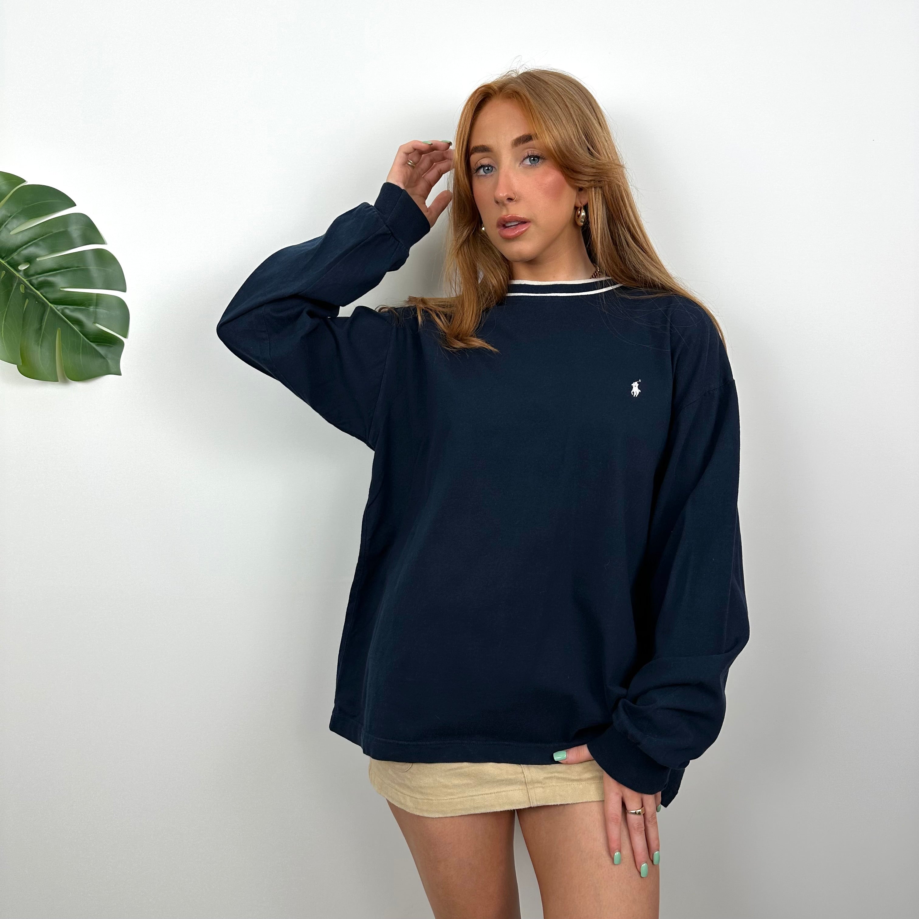 Polo Ralph Lauren Navy Embroidered Logo Sweatshirt (M)