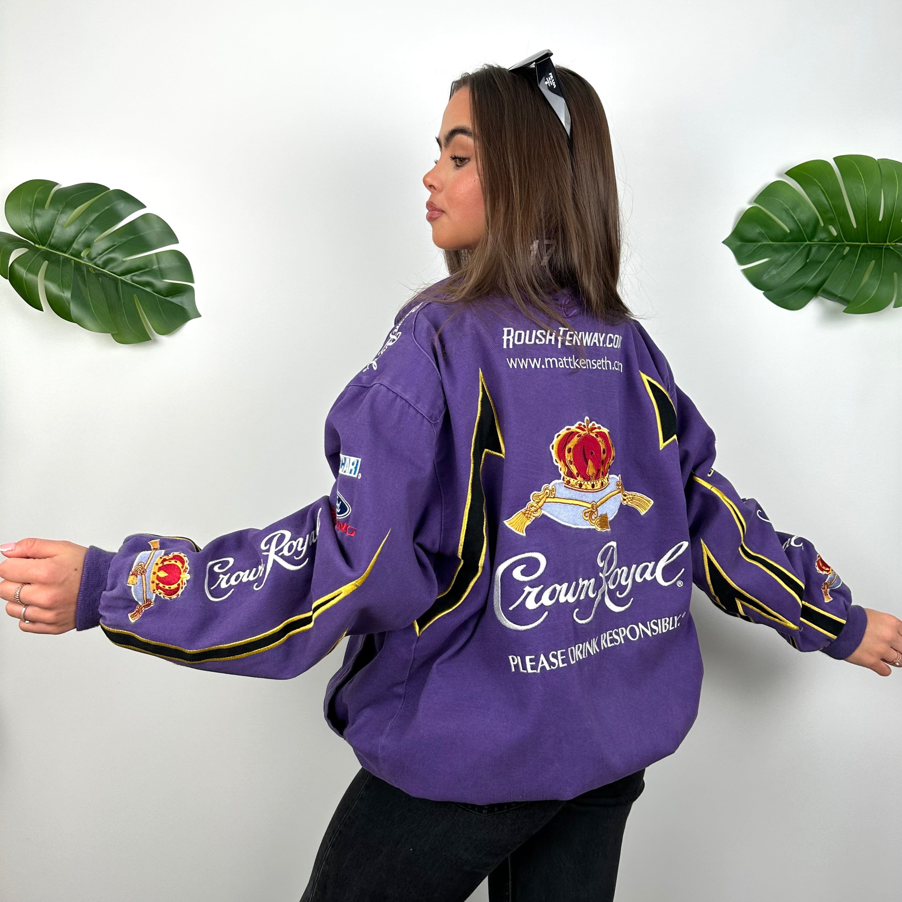 JH Design Crown Royal Purple NASCAR Racing Jacket (M)