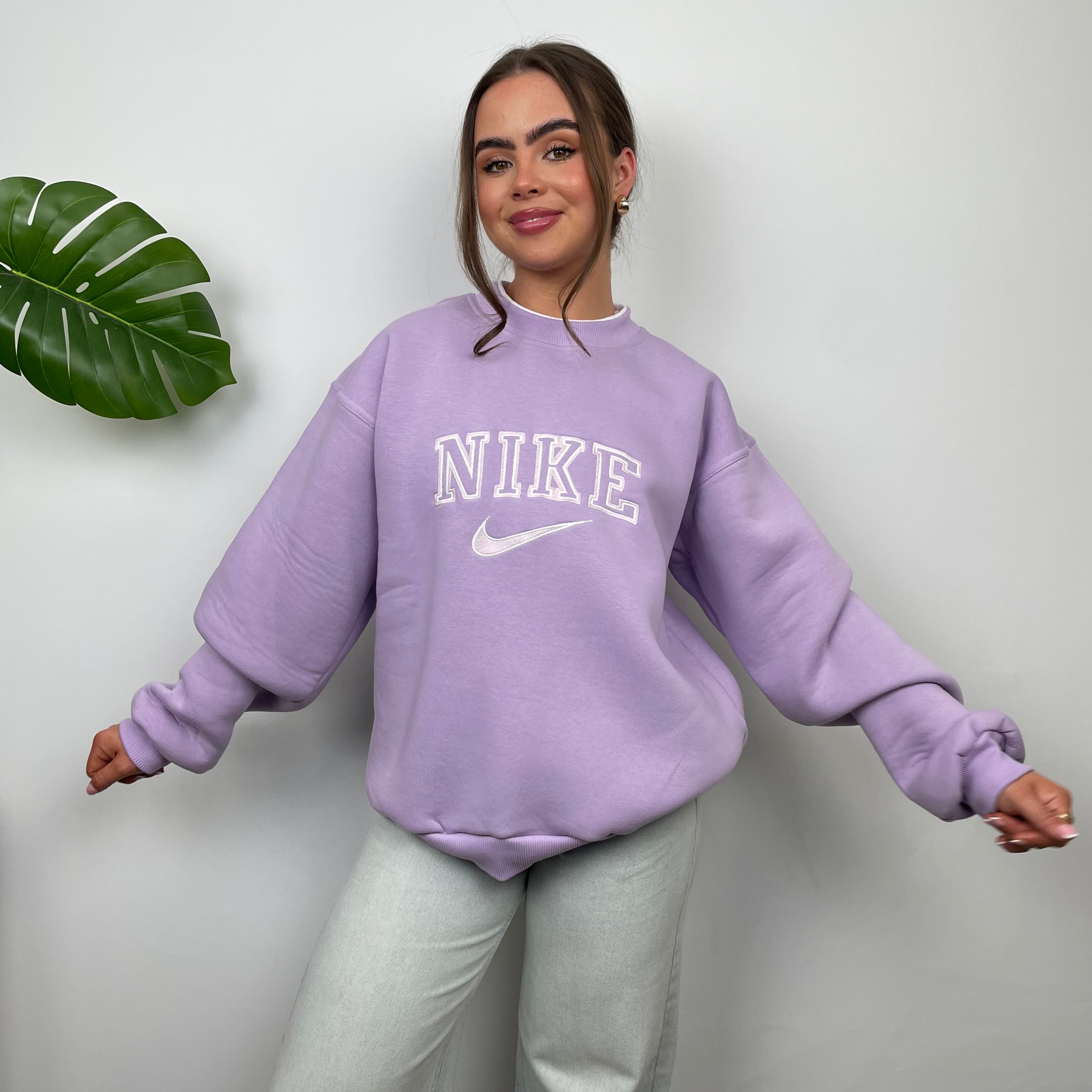 Nike Lilac Embroidered Spell Out Sweatshirt (M)