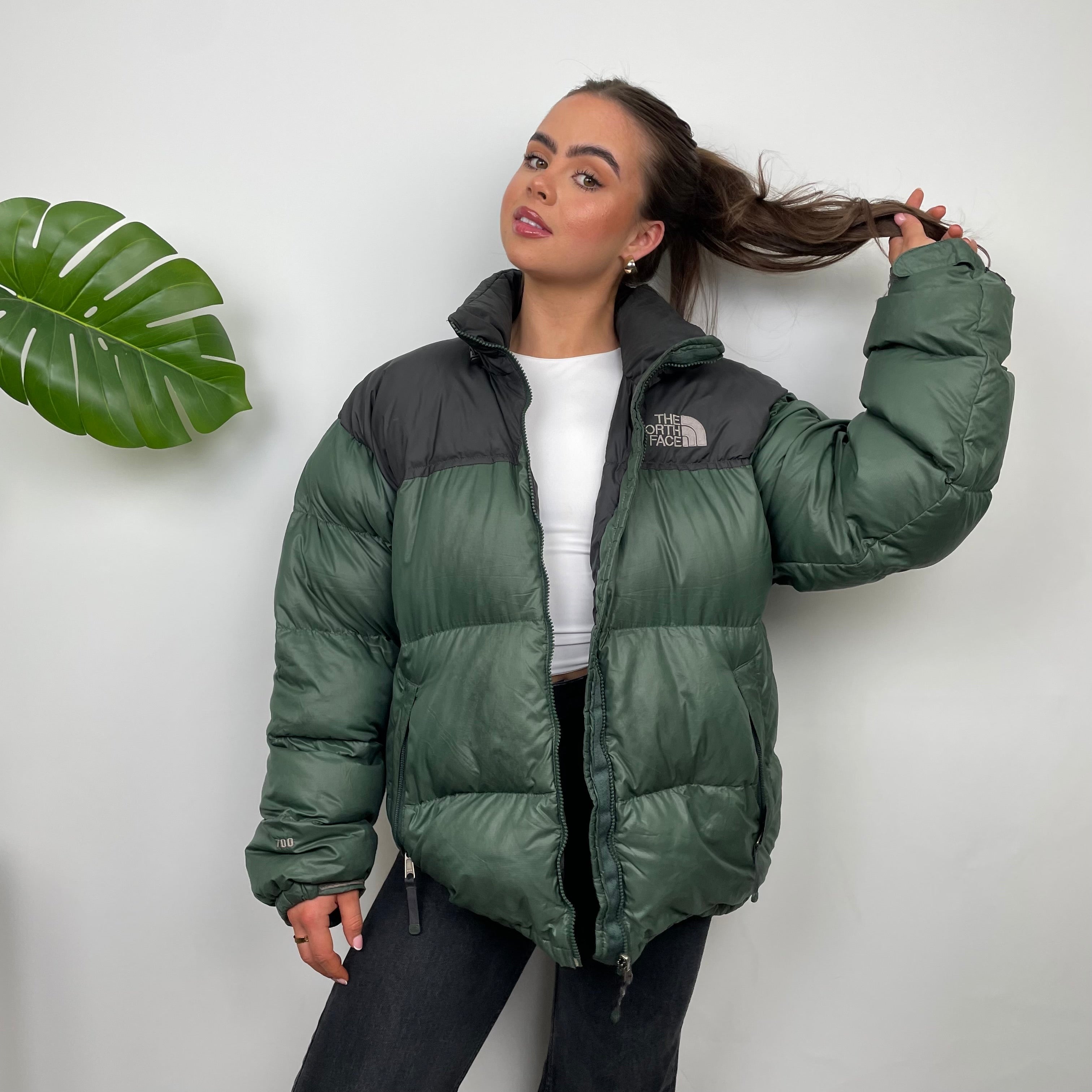 The North Face Green Nuptse 700 Puffer Jacket (L)