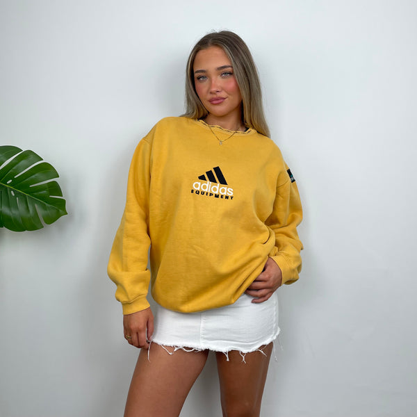 Adidas Equipment Yellow Embroidered Spell Out Sweatshirt (M)