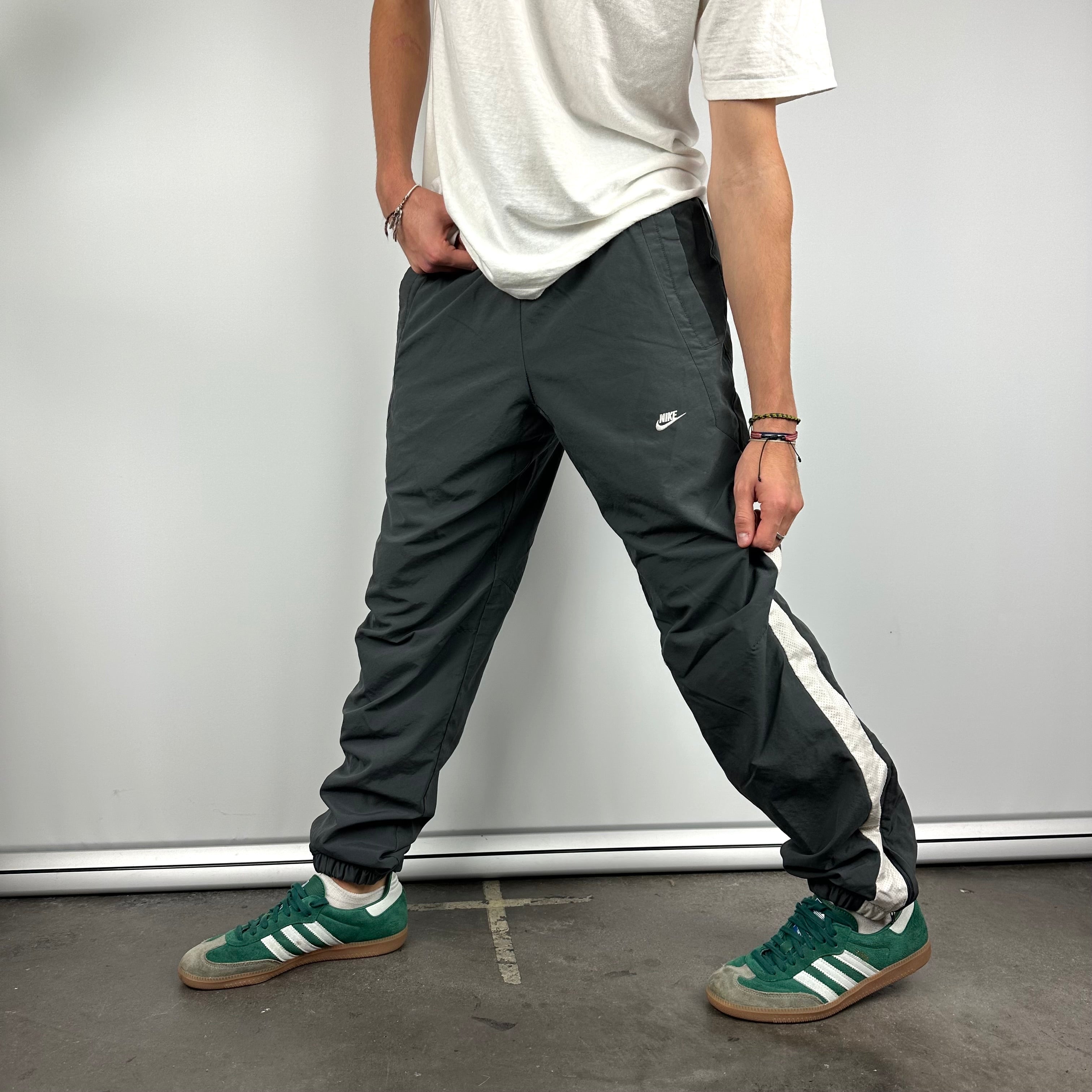 Nike Dark Grey Embroidered Swoosh Track Pants (L)