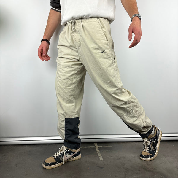 Nike Cream Embroidered Swoosh Track Pants (L)