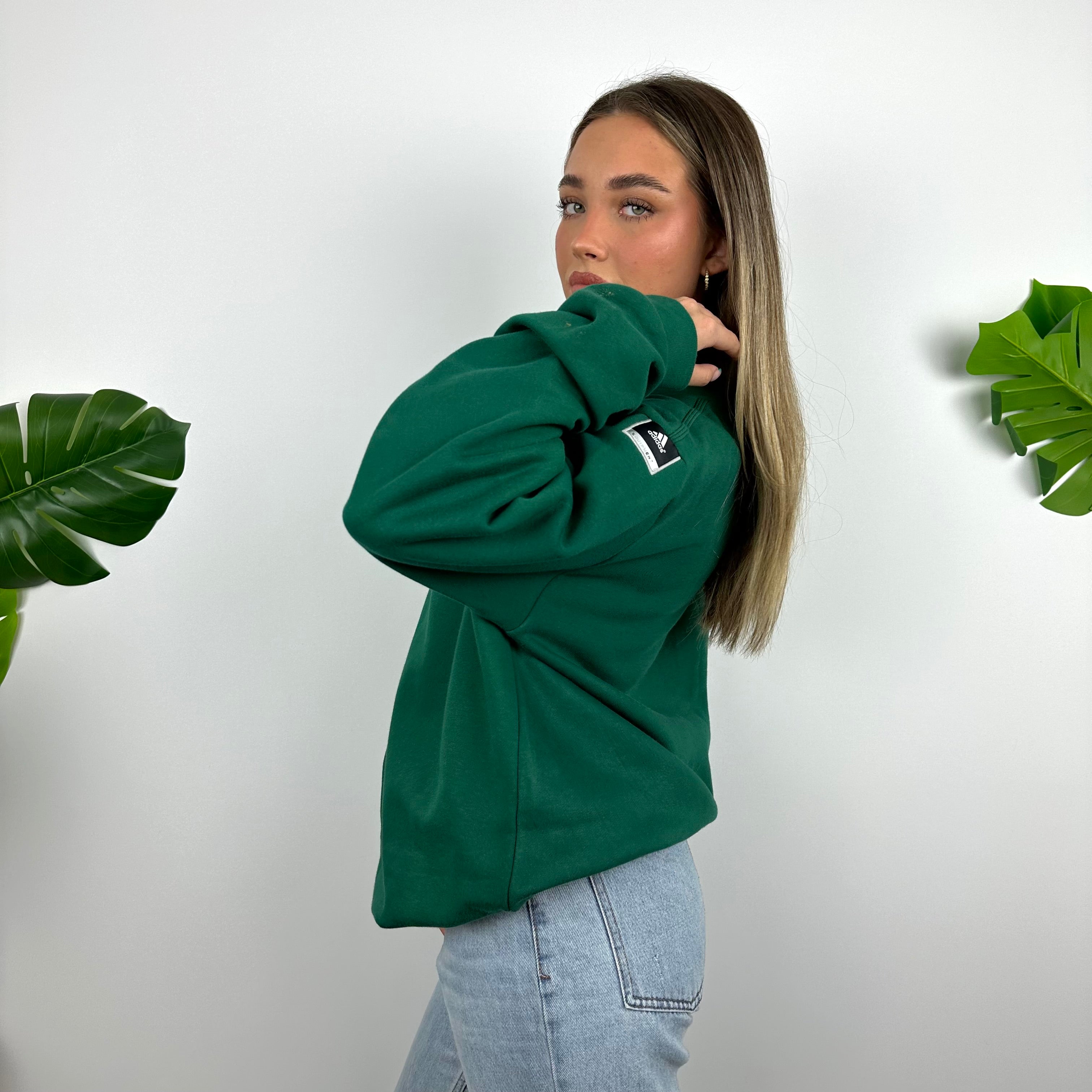 Adidas Equipment Green Embroidered Spell Out Sweatshirt (XL)