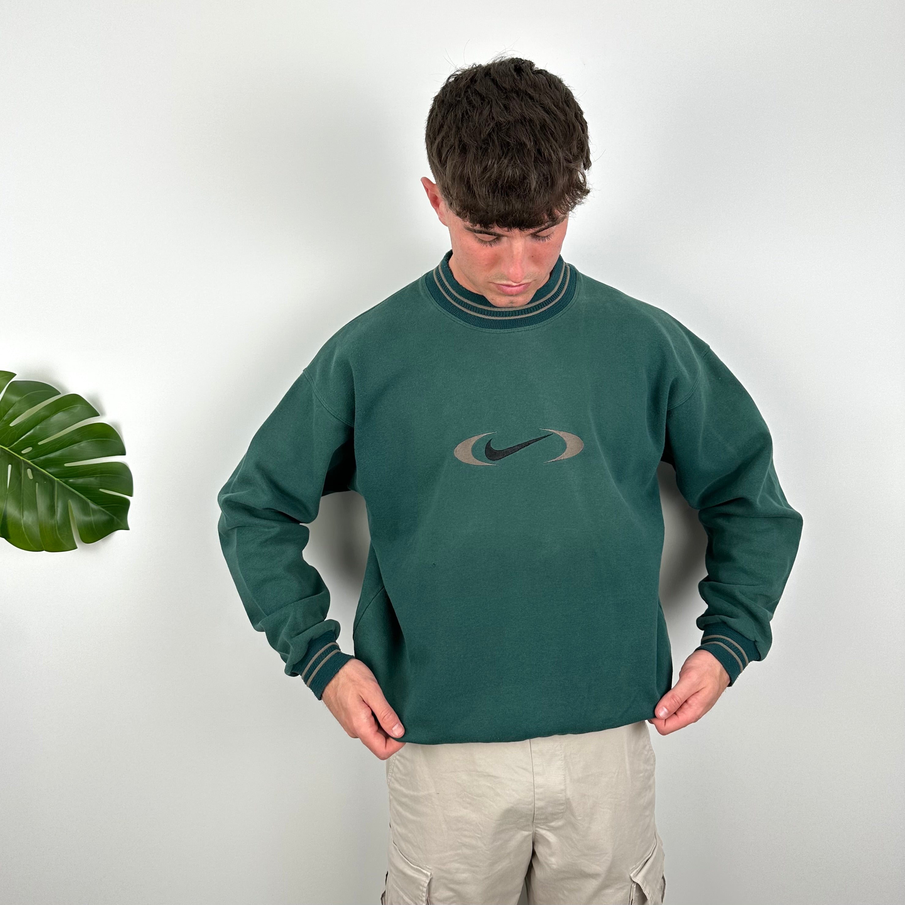 Nike Green Embroidered Swoosh Sweatshirt (L)