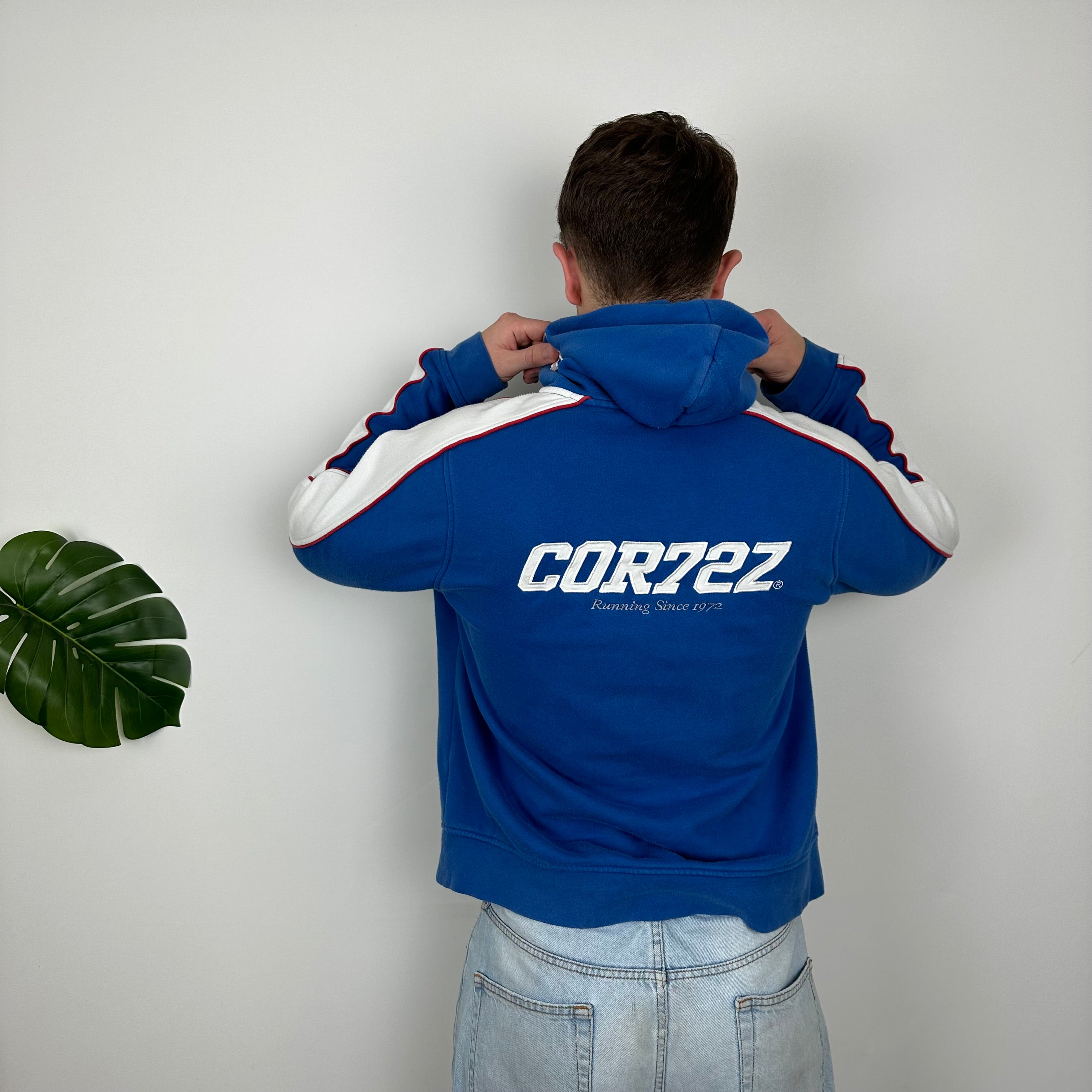 Nike Cortez Blue Embroidered Swoosh Hoodie (XL)