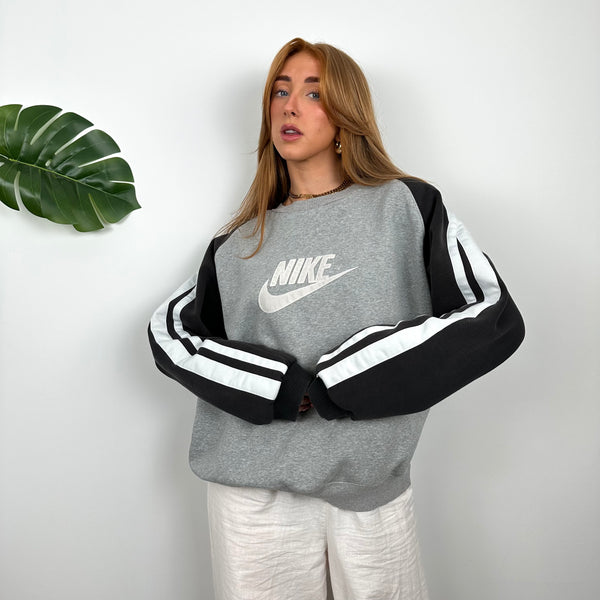 Nike Grey Embroidered Spell Out Sweatshirt (L)