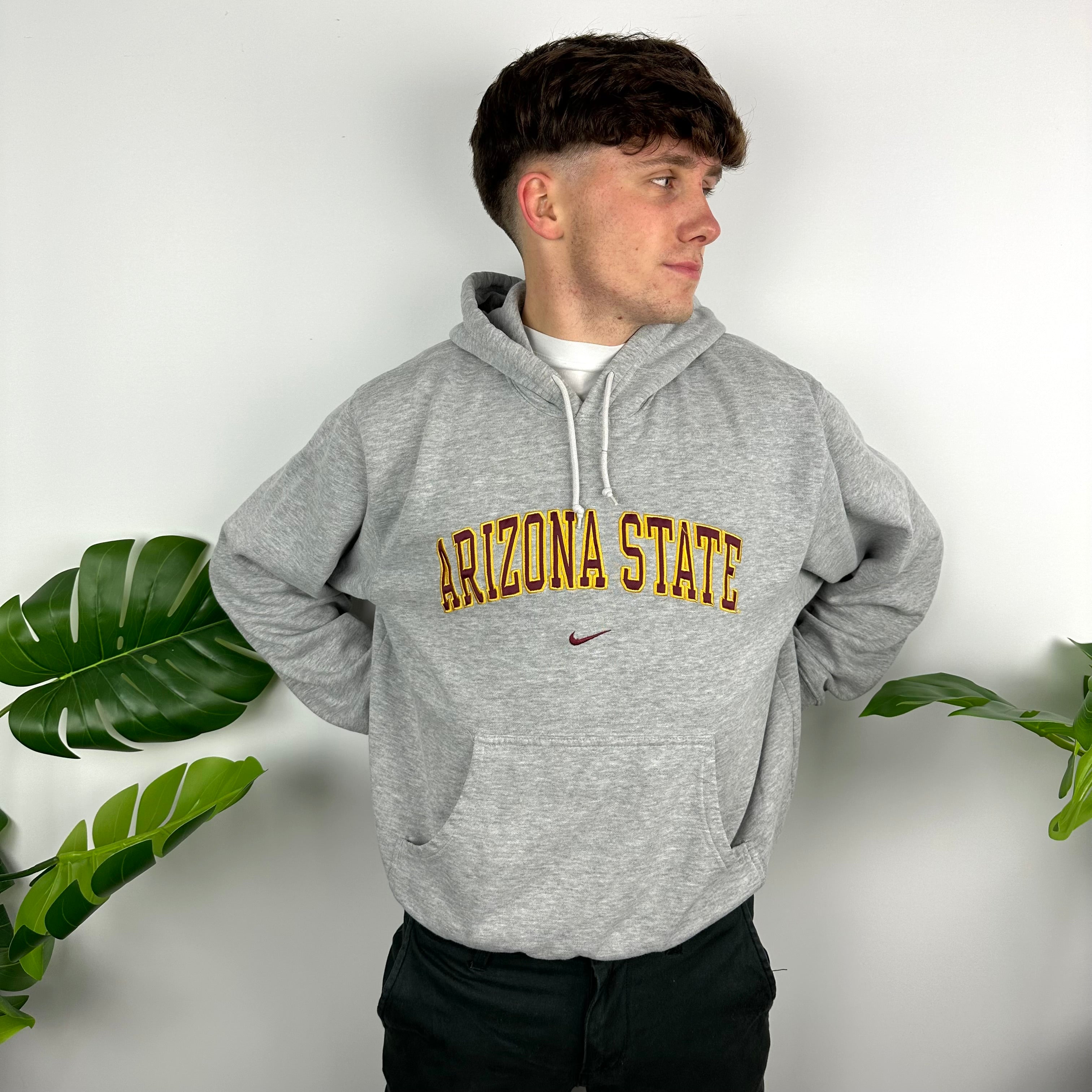 Nike x Arizona State Grey Embroidered Spell Out Hoodie (M)