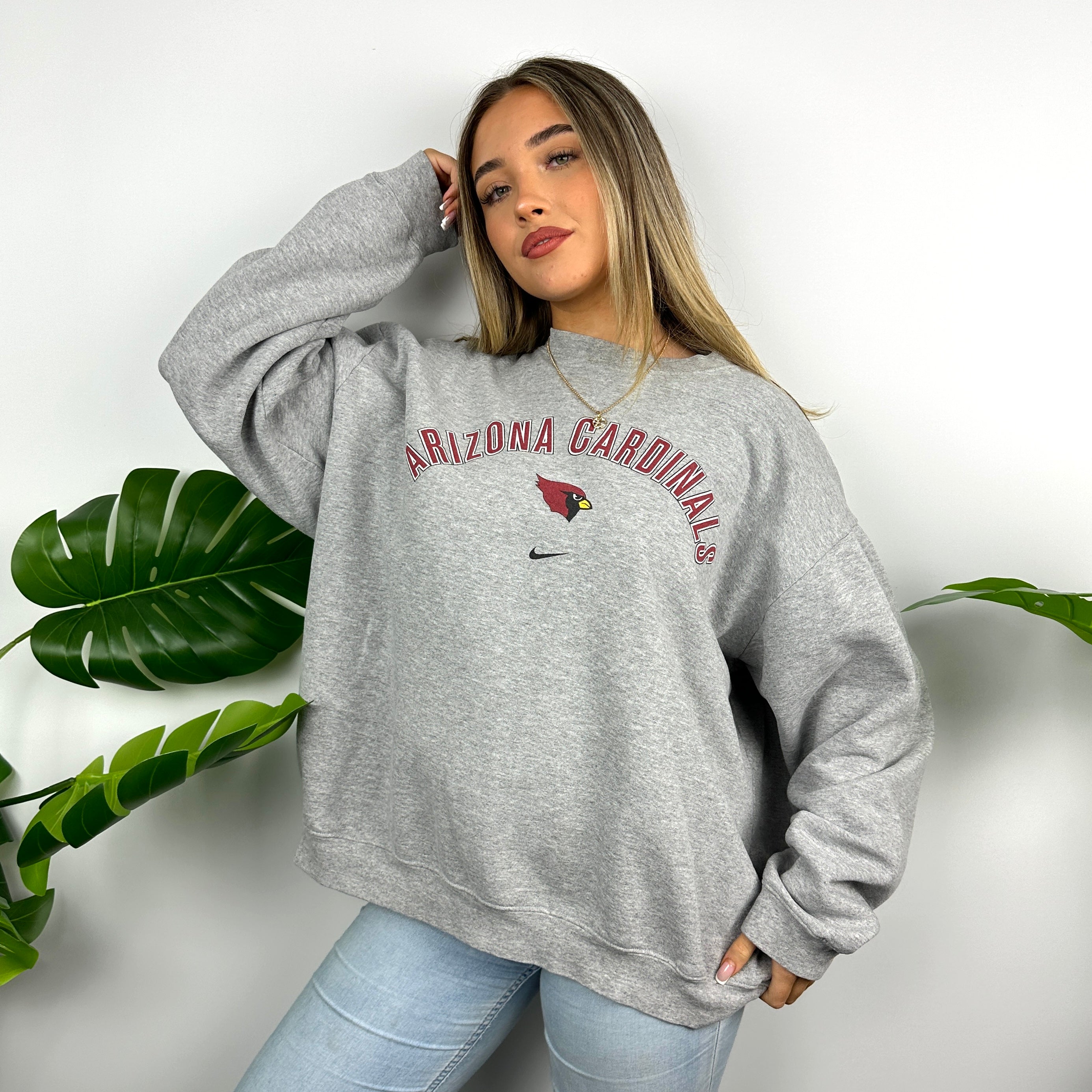 Nike x Arizona Cardinals Grey Spell Out Sweatshirt (XXL)