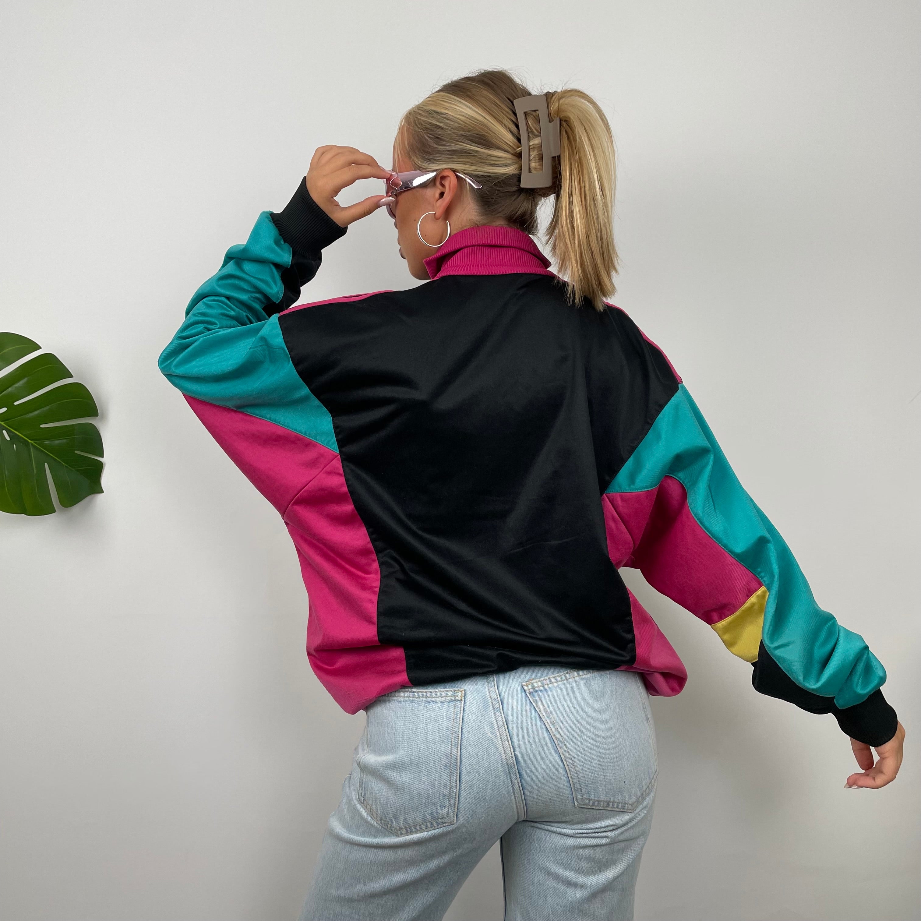 Adidas RARE Embroidered Spell Out Colour Block Zip Up Track Jacket (L)