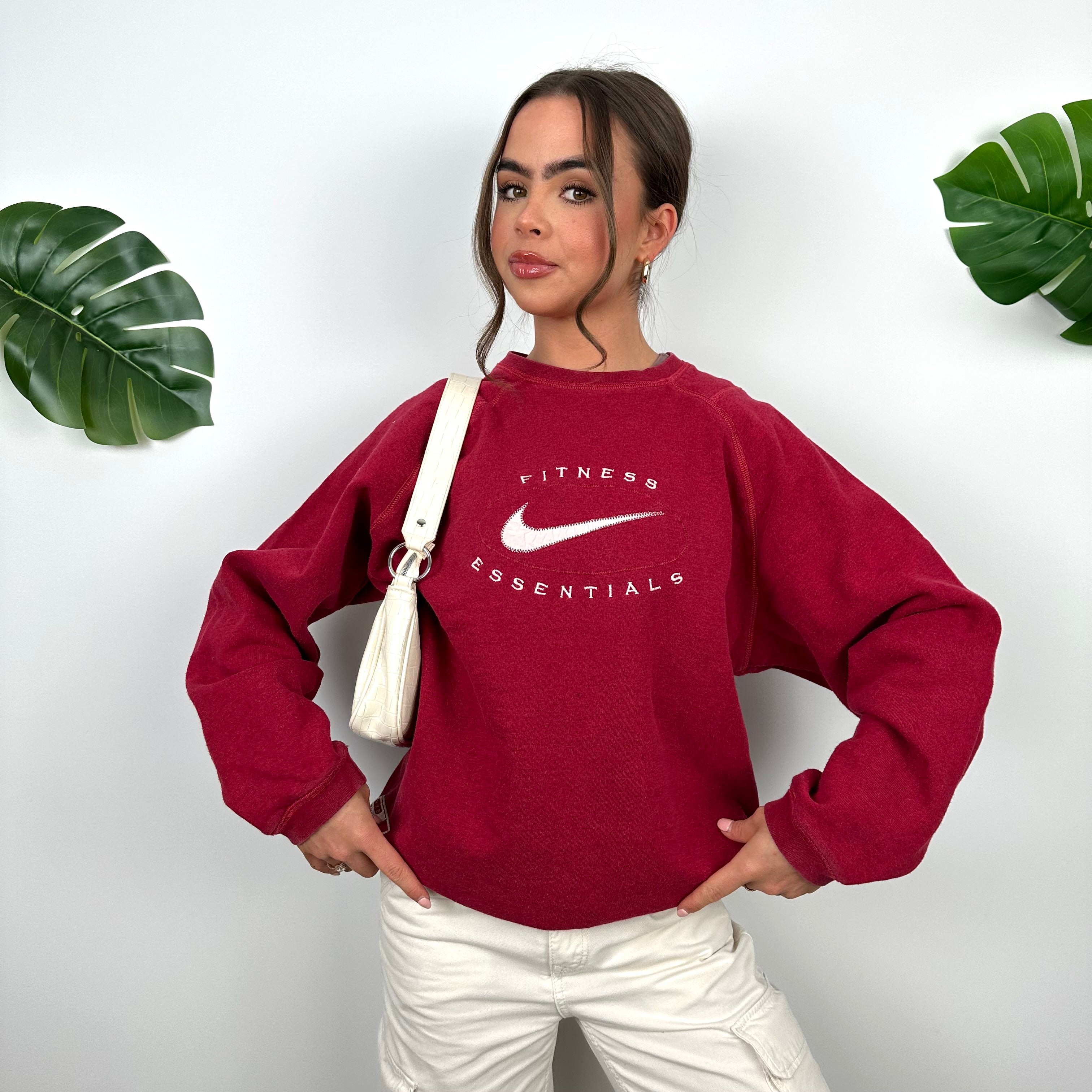 Nike Red Embroidered Spell Out Sweatshirt (S)