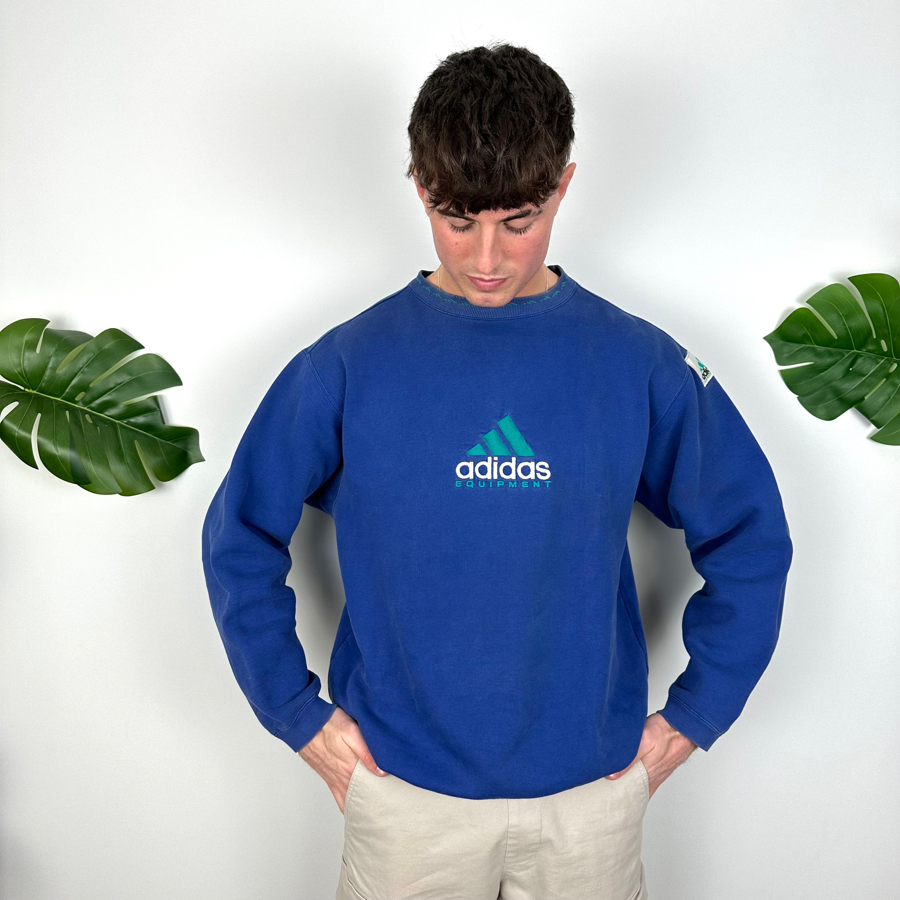 Adidas Equipment Blue Embroidered Spell Out Sweatshirt as worn by Anna Archer (M)