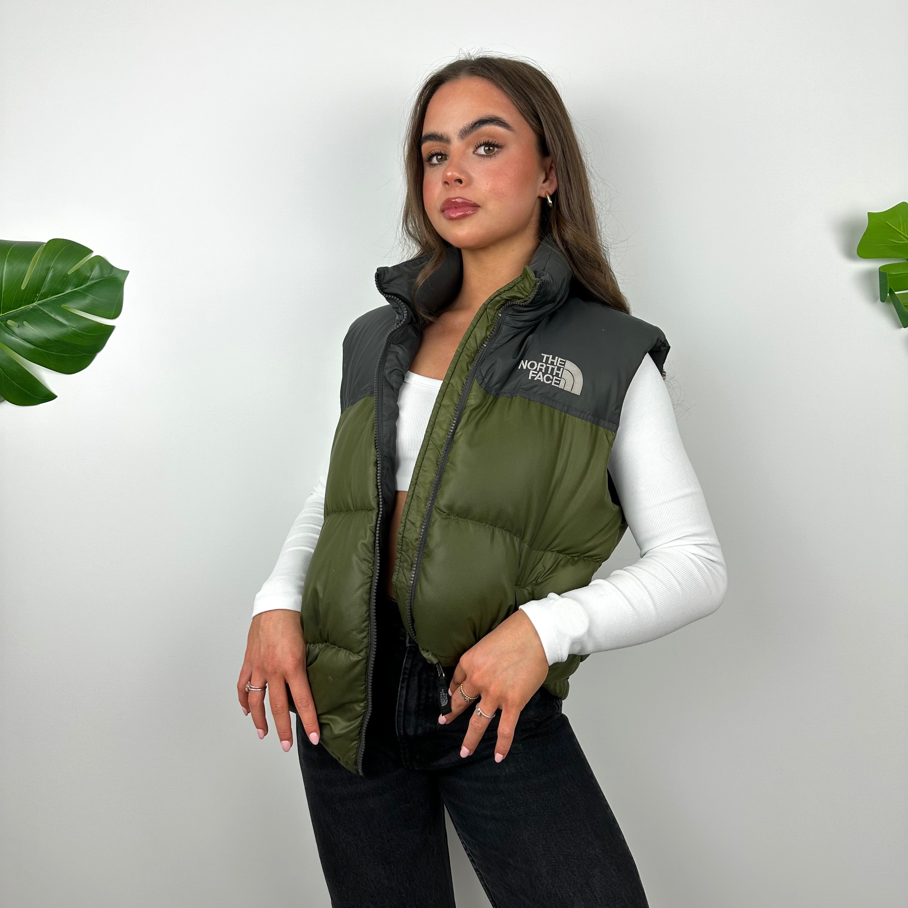 The North Face RARE Green Nuptse 700 Puffer Gilet (M)